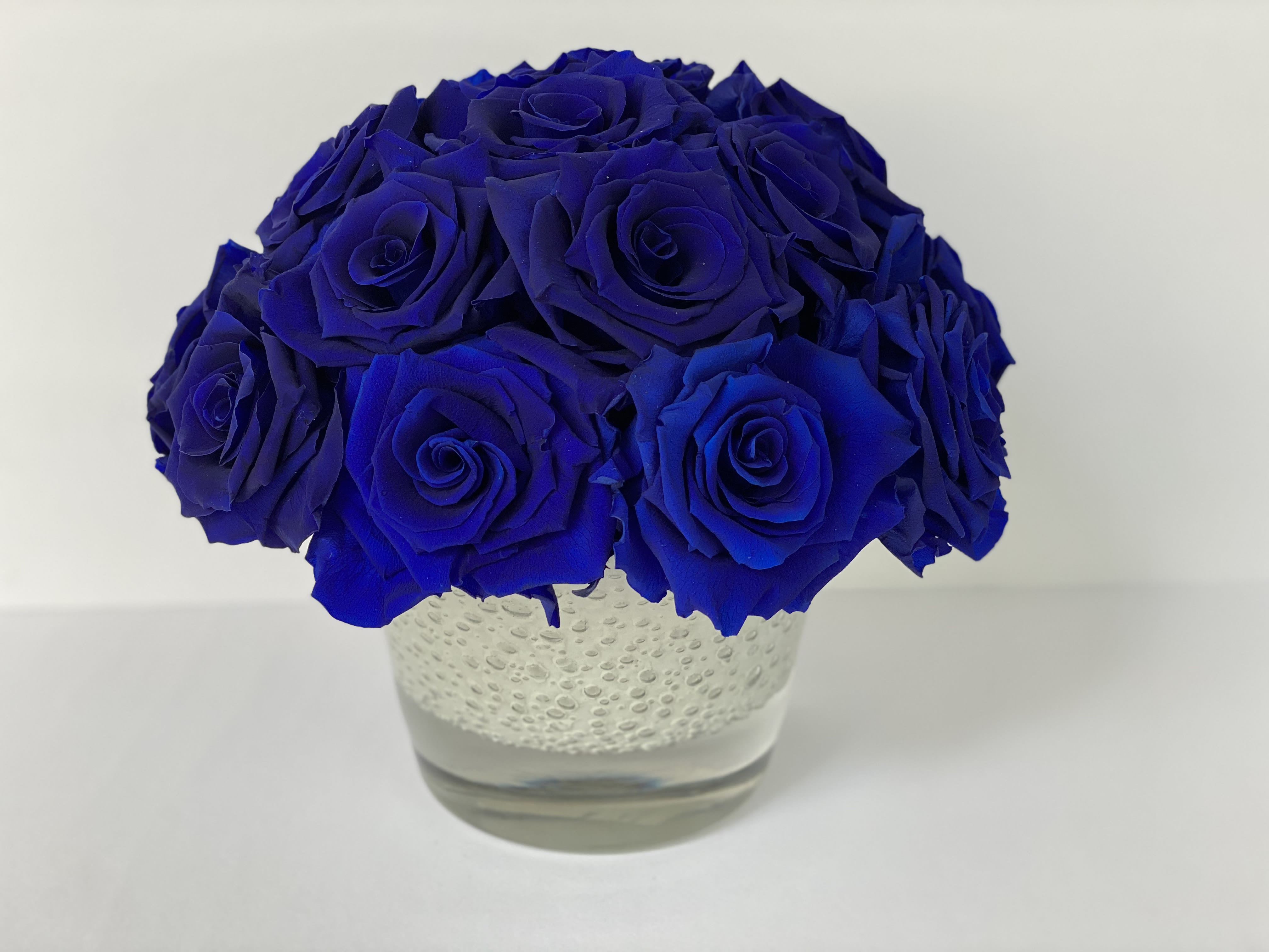 Naturall Preserved Rose Blue Ultamar 18 Stems In New York Ny Flowers By Philip