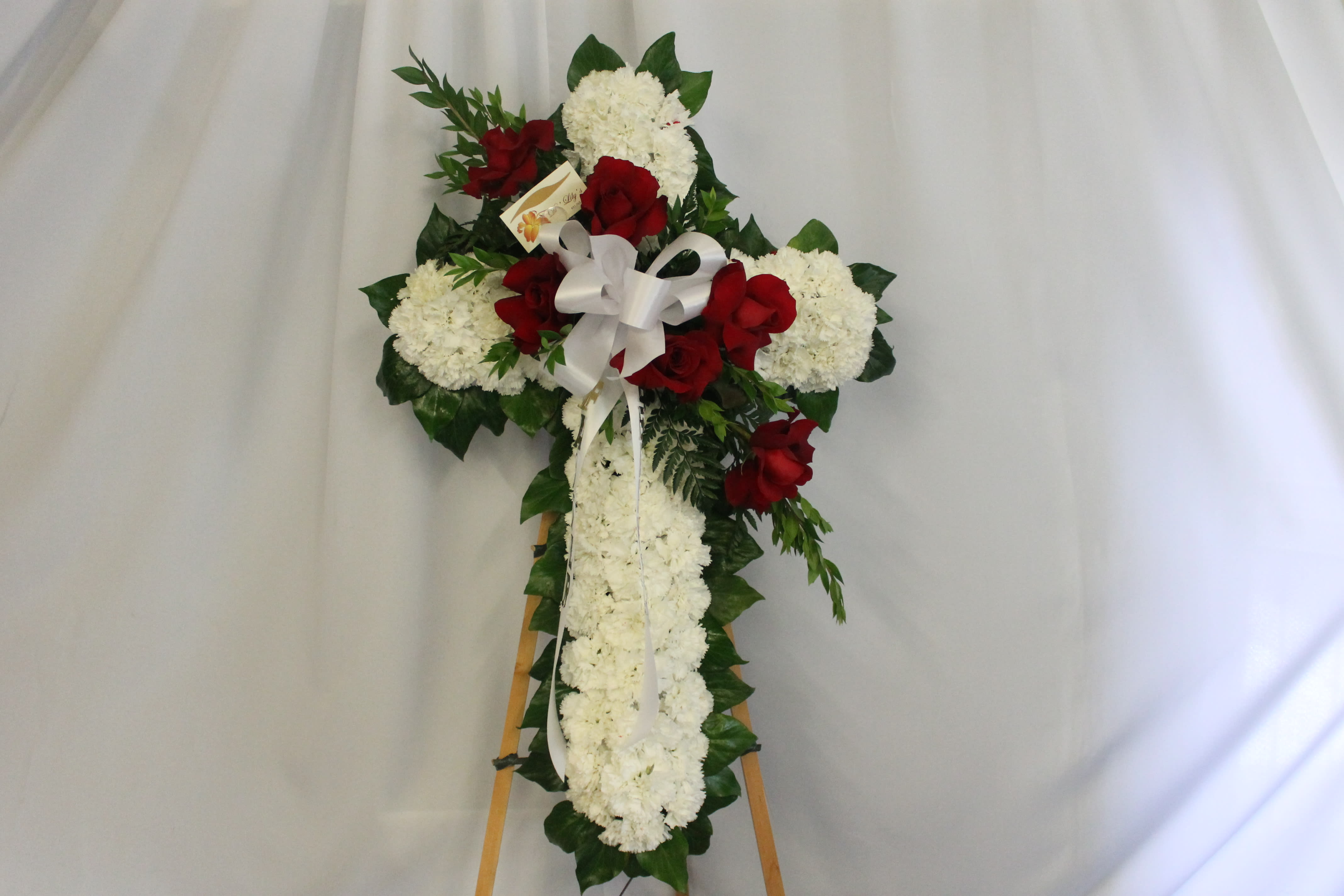 Sympathy Cross Flowers in Watsonville, CA D'Lily's