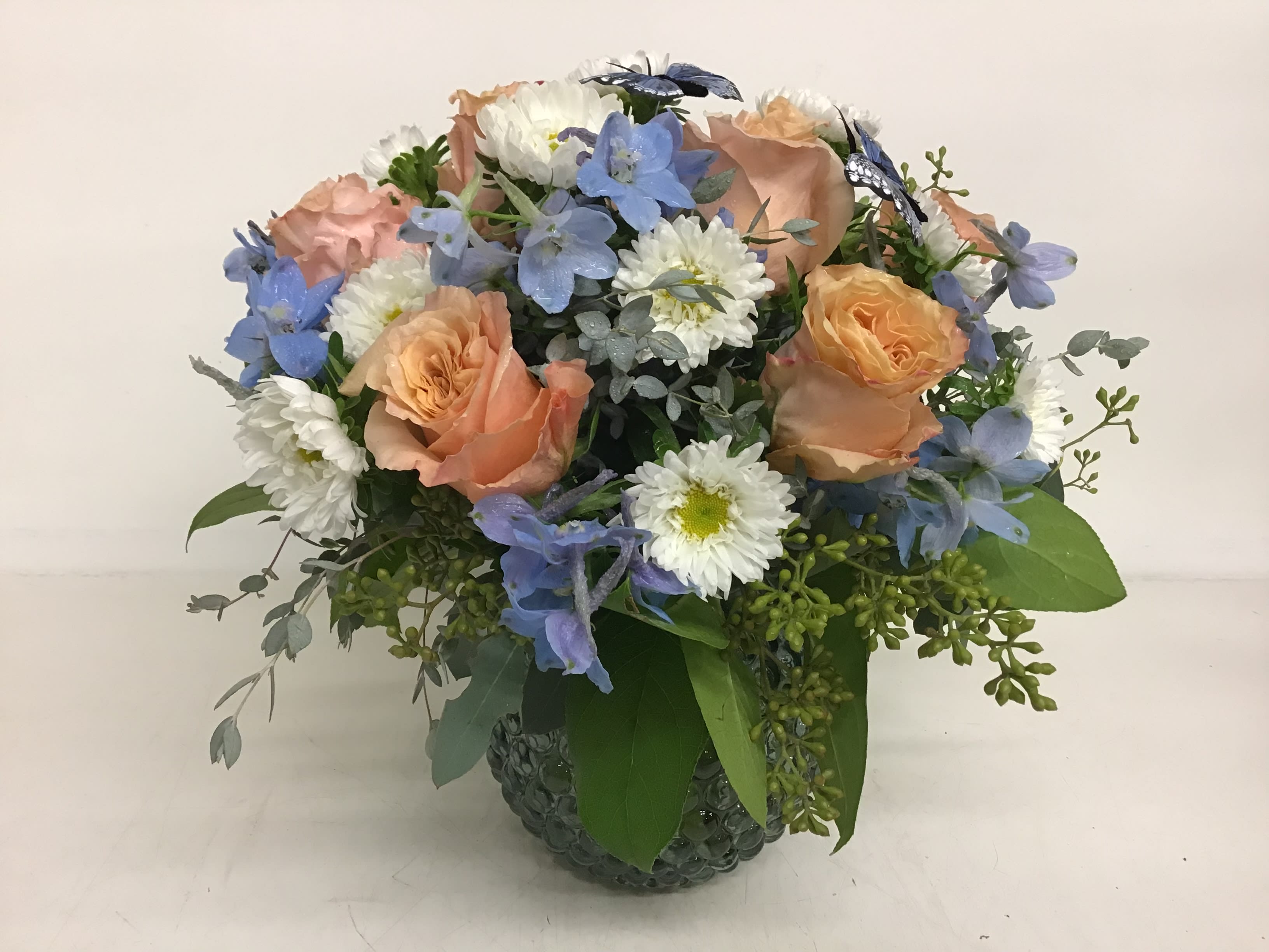 Blue Bowl - Pretty Bouquet