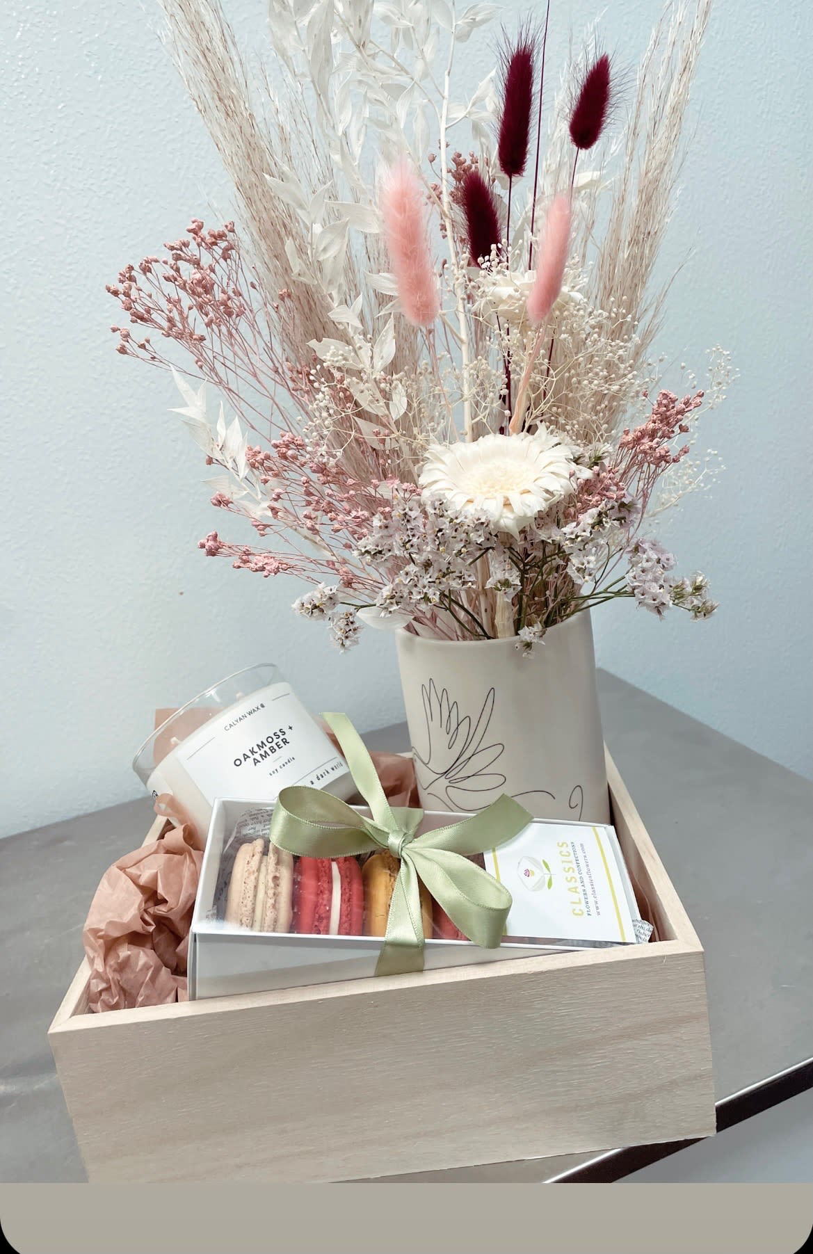 Dried Flowers Candle And French Macaron Gift Box In Cypress Ca Classics Flowers And Confections Get contact details and address of dried flower arrangements, dried flower arrangement service firms and companies. dried flowers candle and french macaron gift box in cypress ca classics flowers and confections
