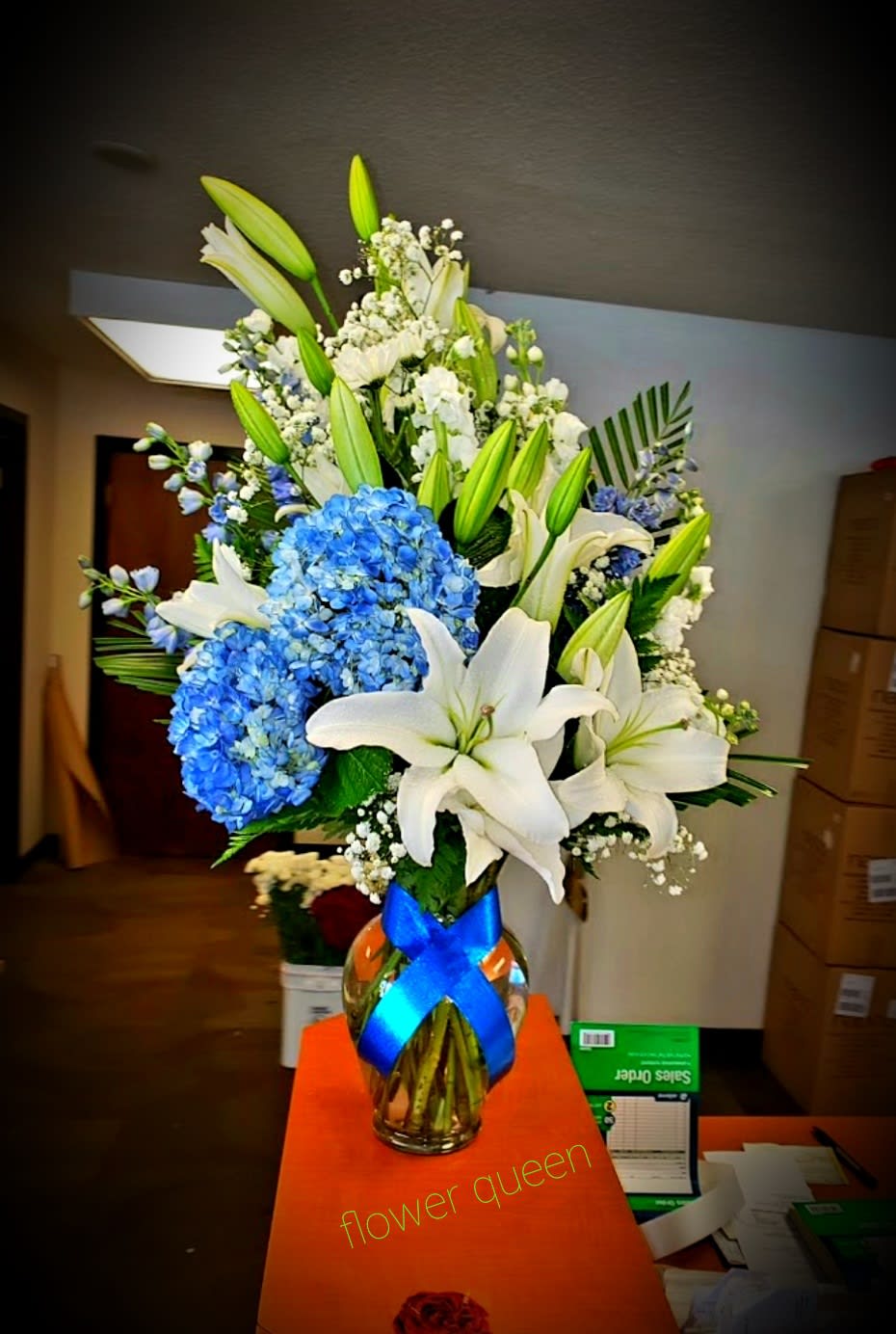 Blue Passion Flowers By Flower Queen Inc