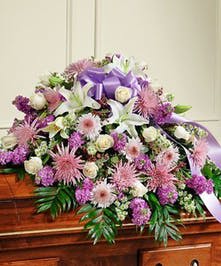 Pastel Casket Spray Pastel Casket Spray - spray flowers pink