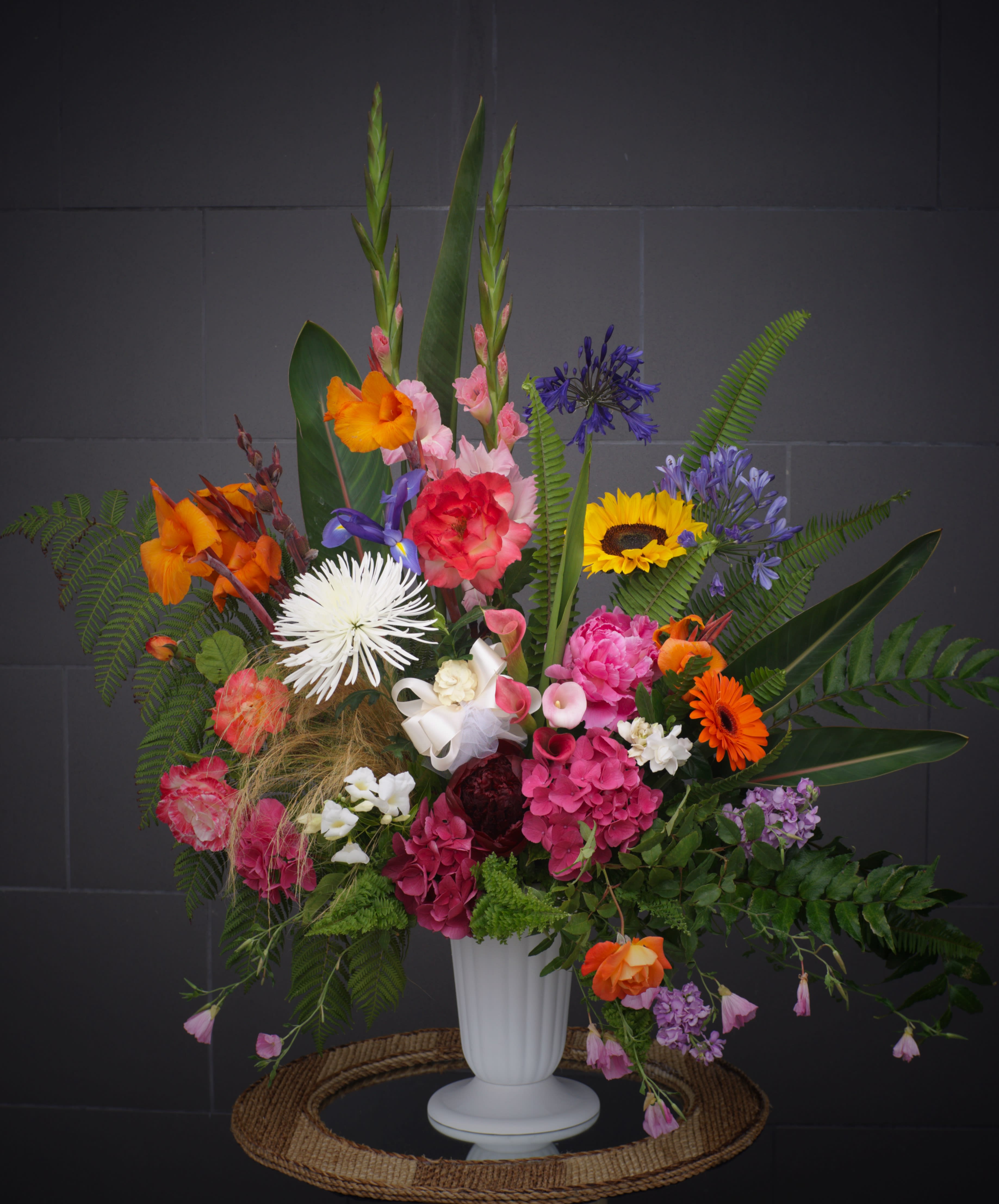 Blooming Beauty - Variety of beautiful and fragrant fresh flowers including rose, dahlia, freesia, orchid, sweet pea, hydrangea... and nice accents 