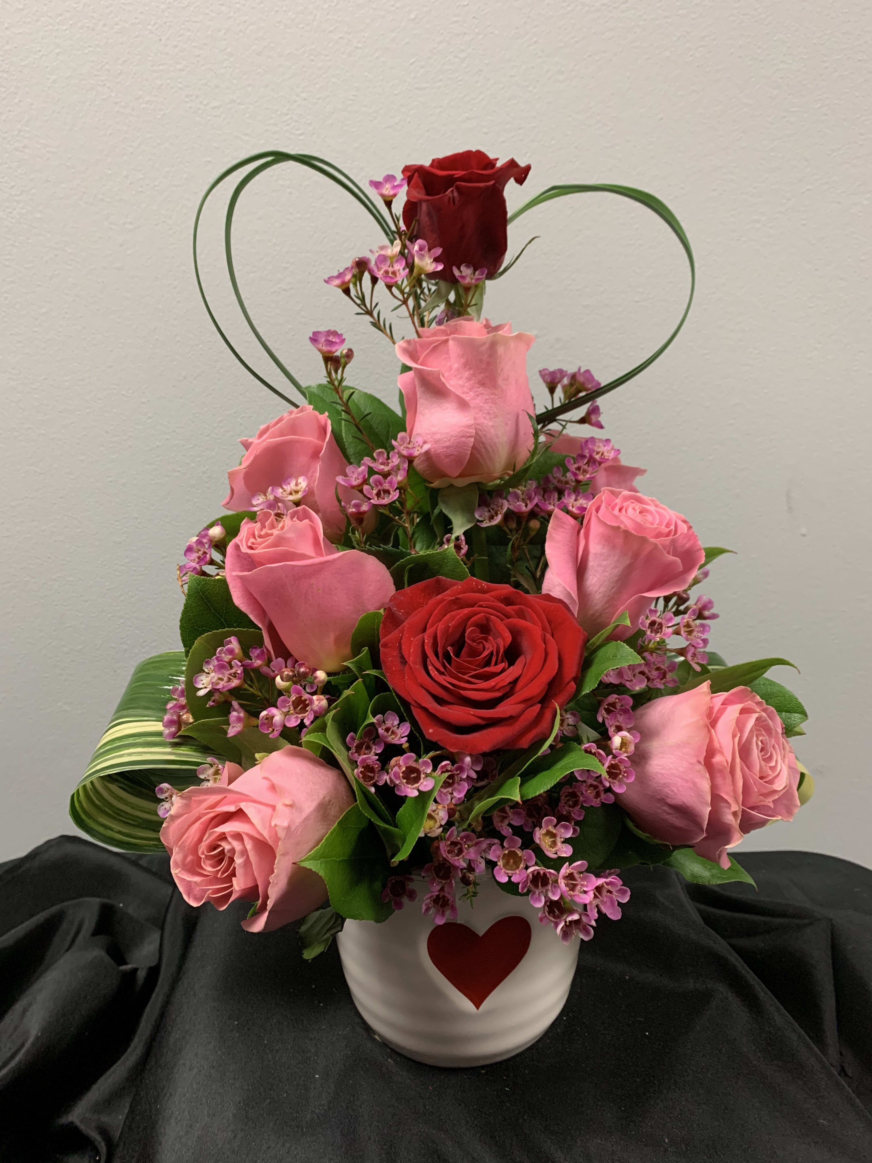 Rose Heart Box Floral Arrangement in Santa Paula, CA - Texis Flower Shop