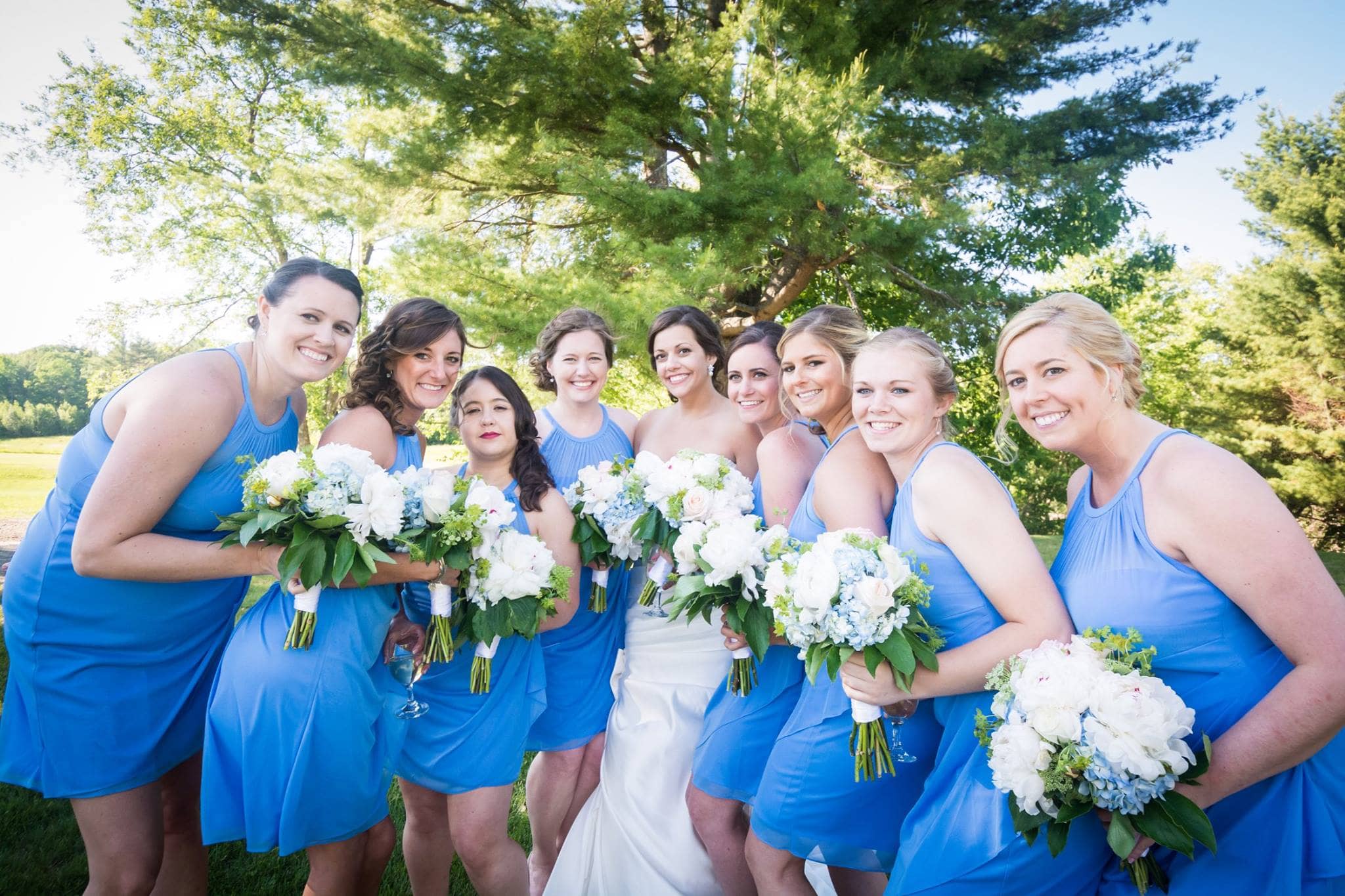 Wedding party bouquets top