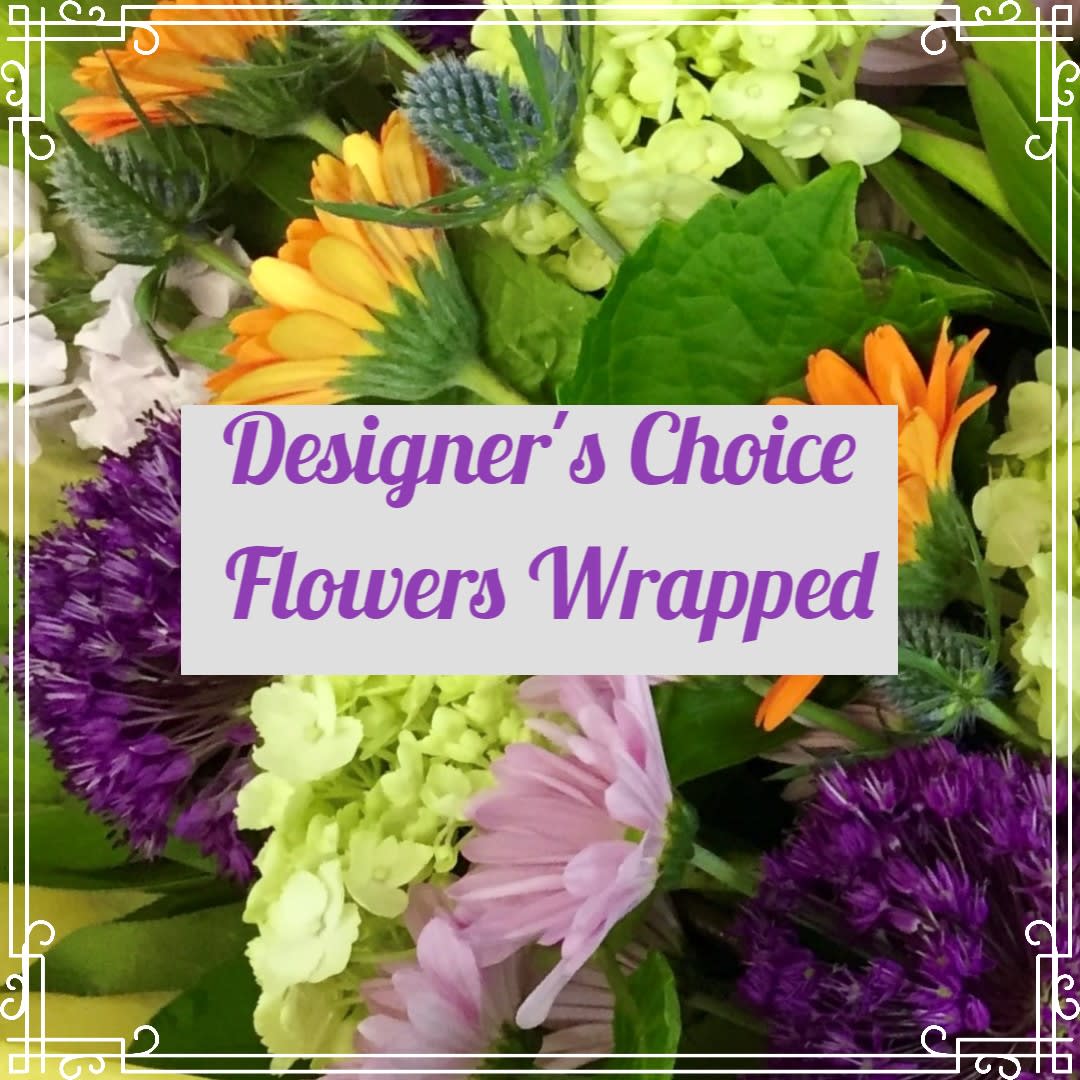 Designers Choice Wrapped Flowers in Lakeville, CT Roaring Oaks Florist