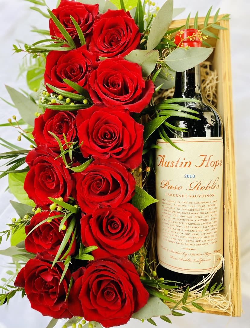 Cabernet Sauvignon Rose Box By Angela S Florist And Gifts