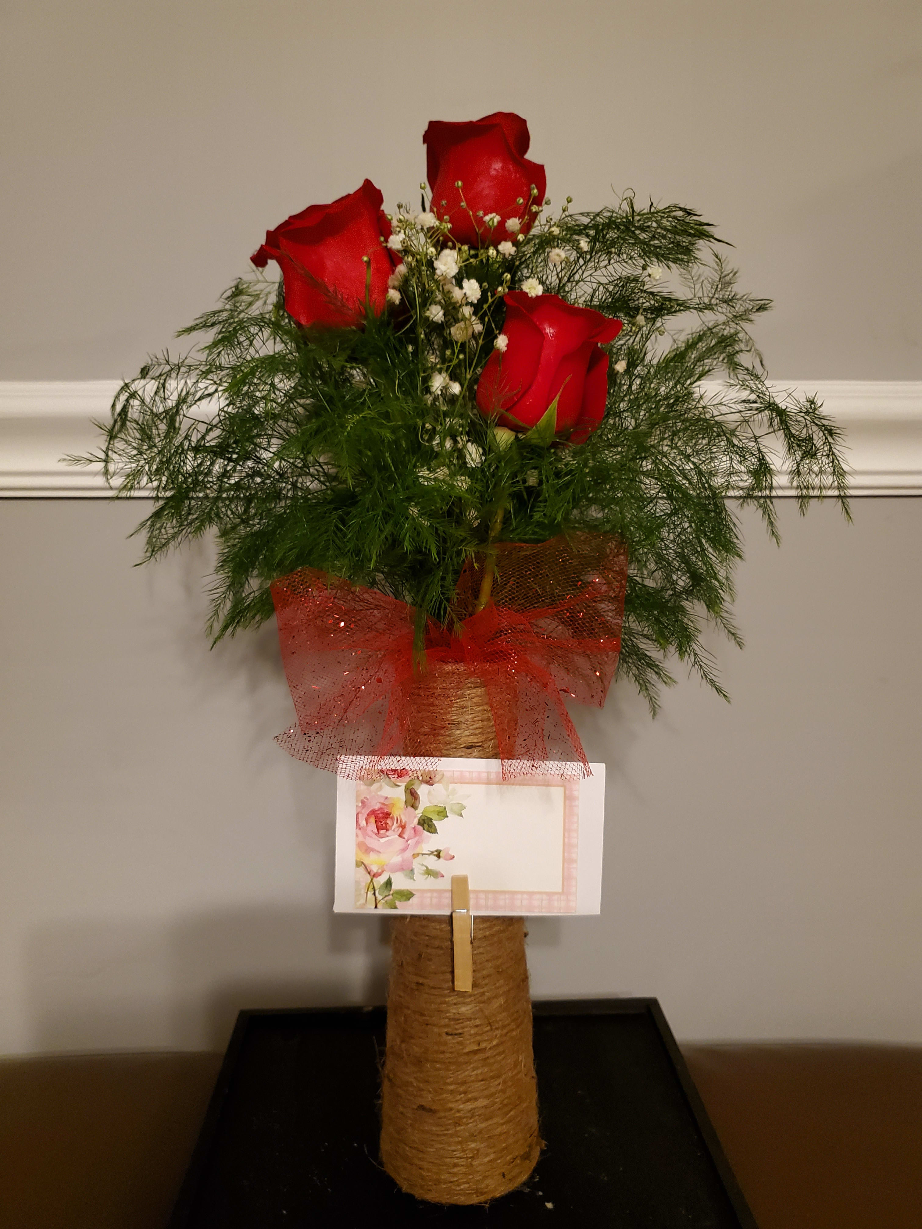 Triple Bud Vase in China Grove, NC Like a Rose Floral Designs