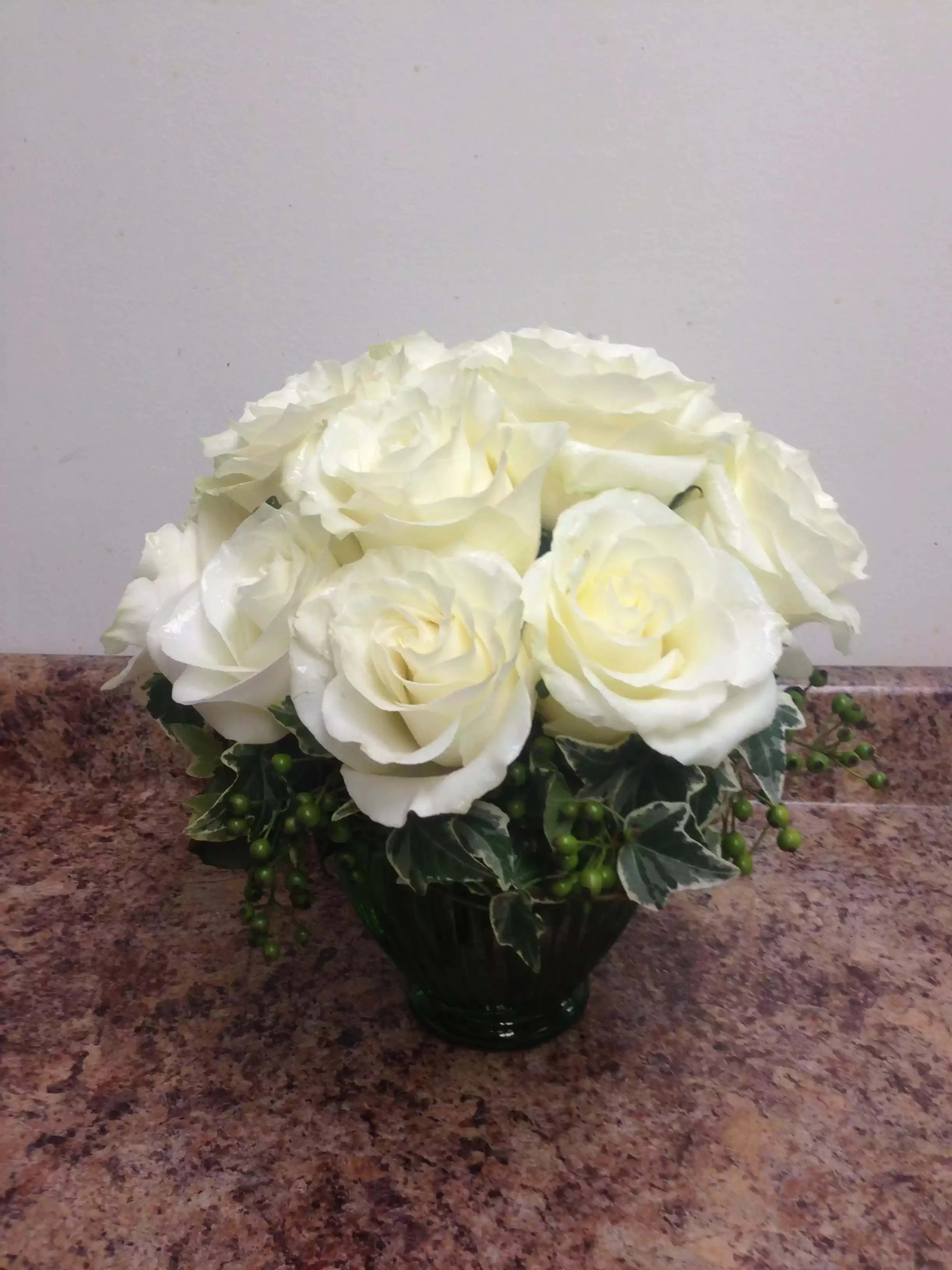 One Dozen Compact Roses in Peabody, MA Maria's Flowers & Gifts