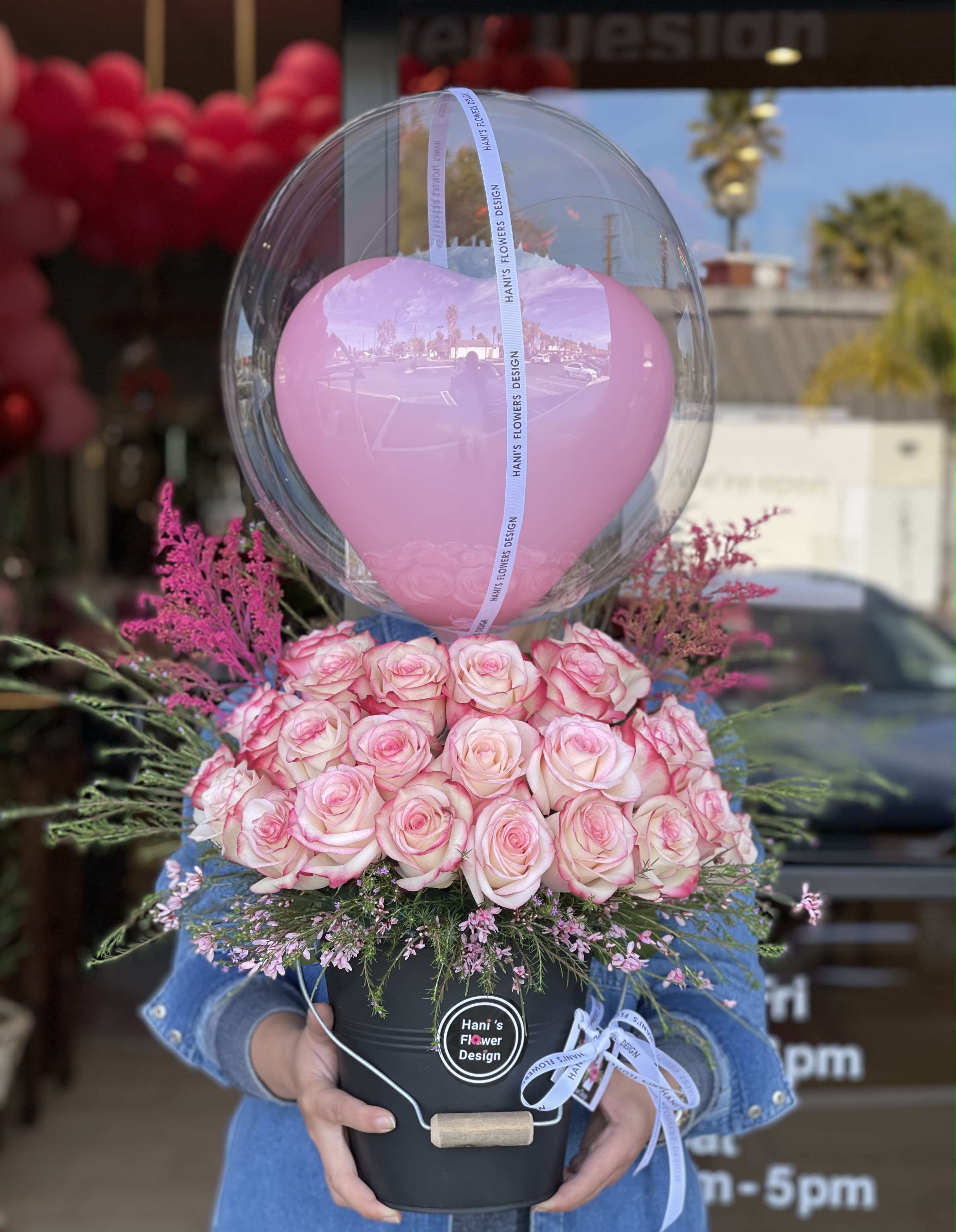 Heart Balloons With Flowers in Laguna 