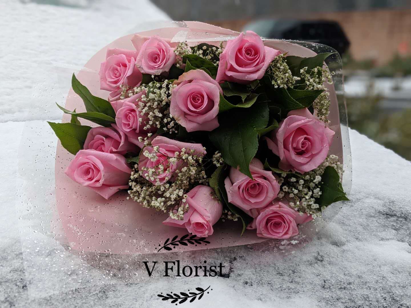 Simple Pink Roses Bouquet By V Florist Simple Pink Roses Bouquet By V Florist