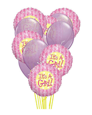 It's a Girl Mylar Balloon Bouquet - Balloon designs may vary depending on our current inventory.