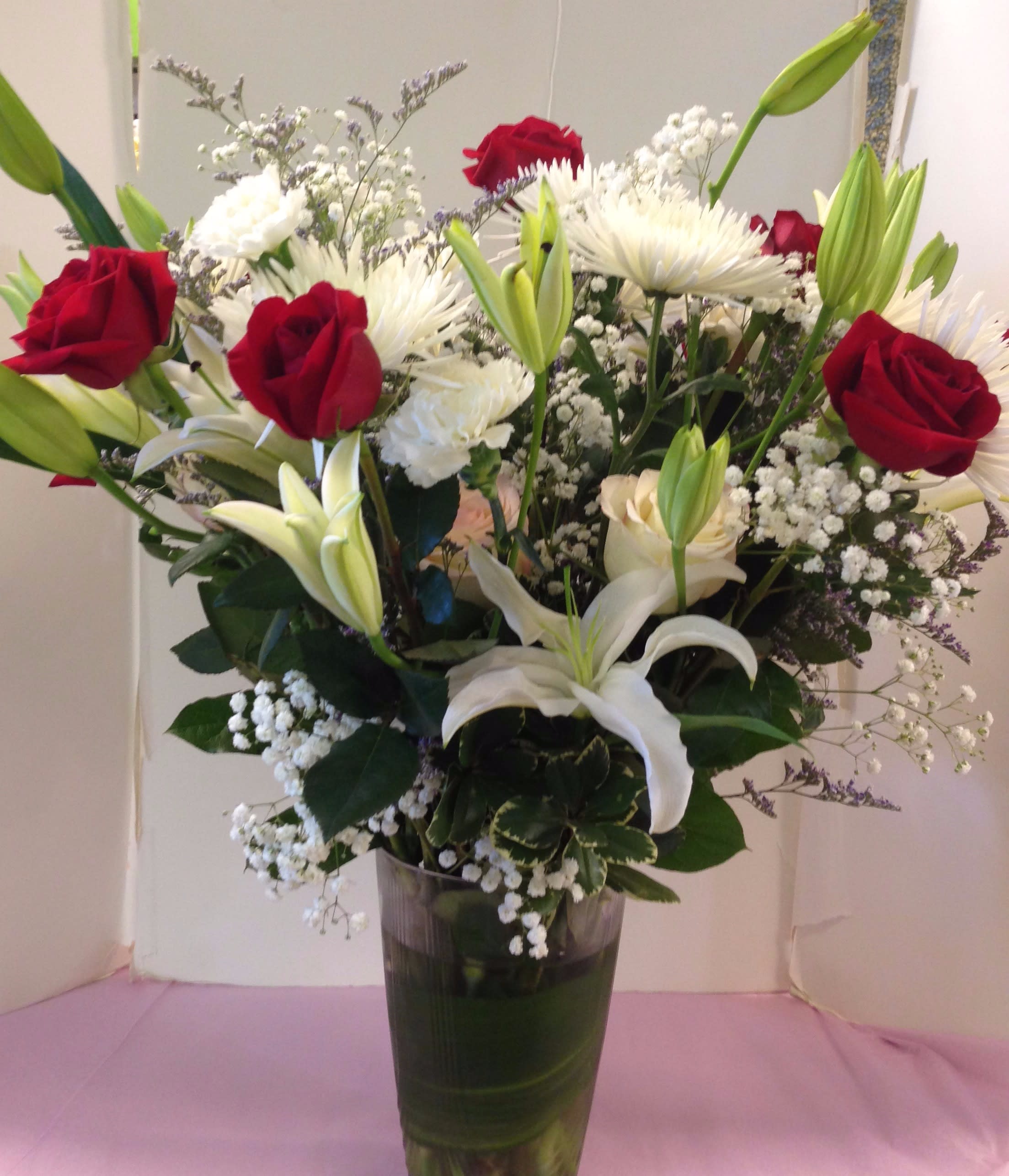 Rose & Lily Bouquet (Picture is Deluxe) in Bedminster, NJ Blooms at