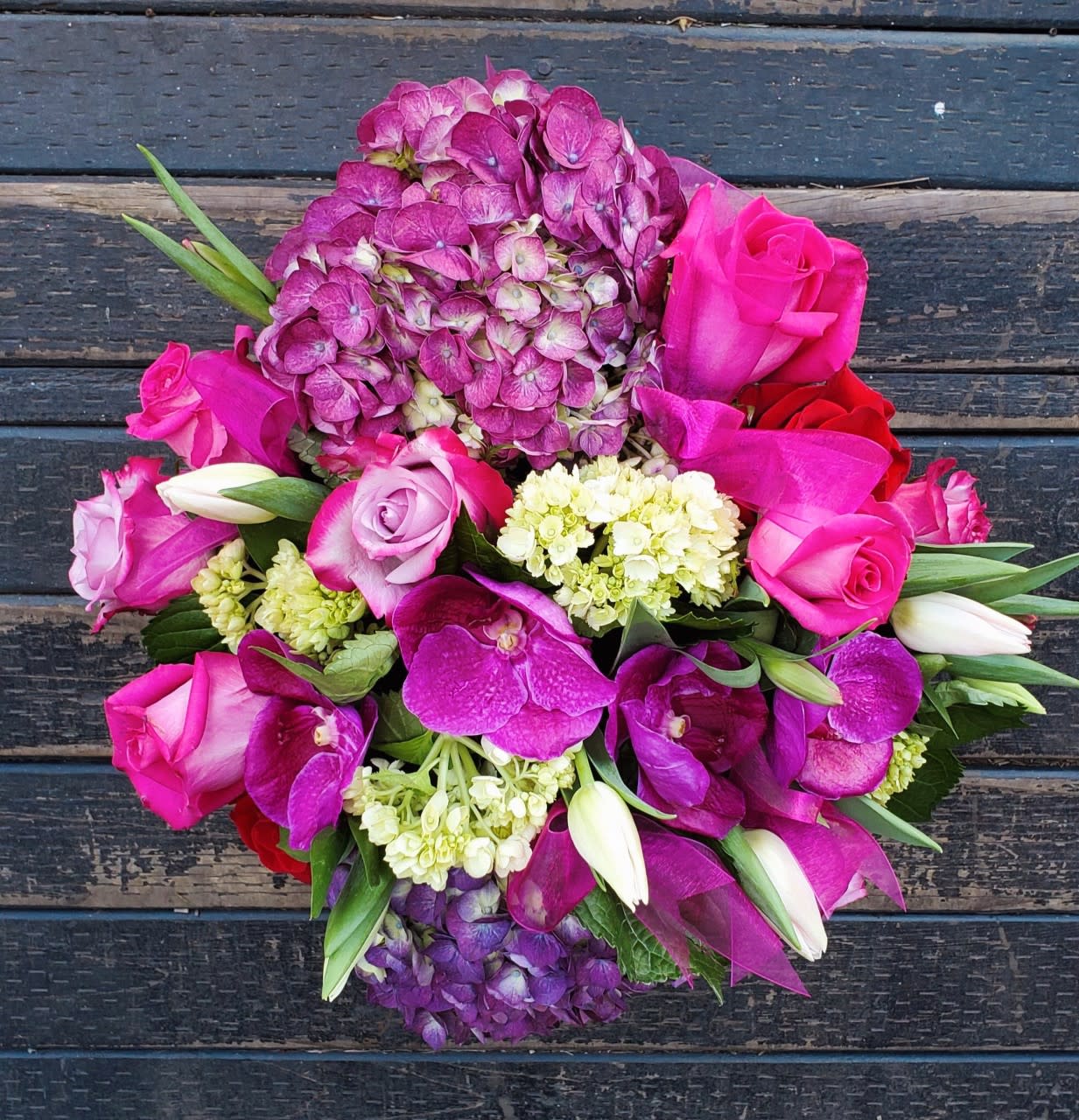Purple Pop In Manhattan Beach Ca Deep Roots Floral Design Studio