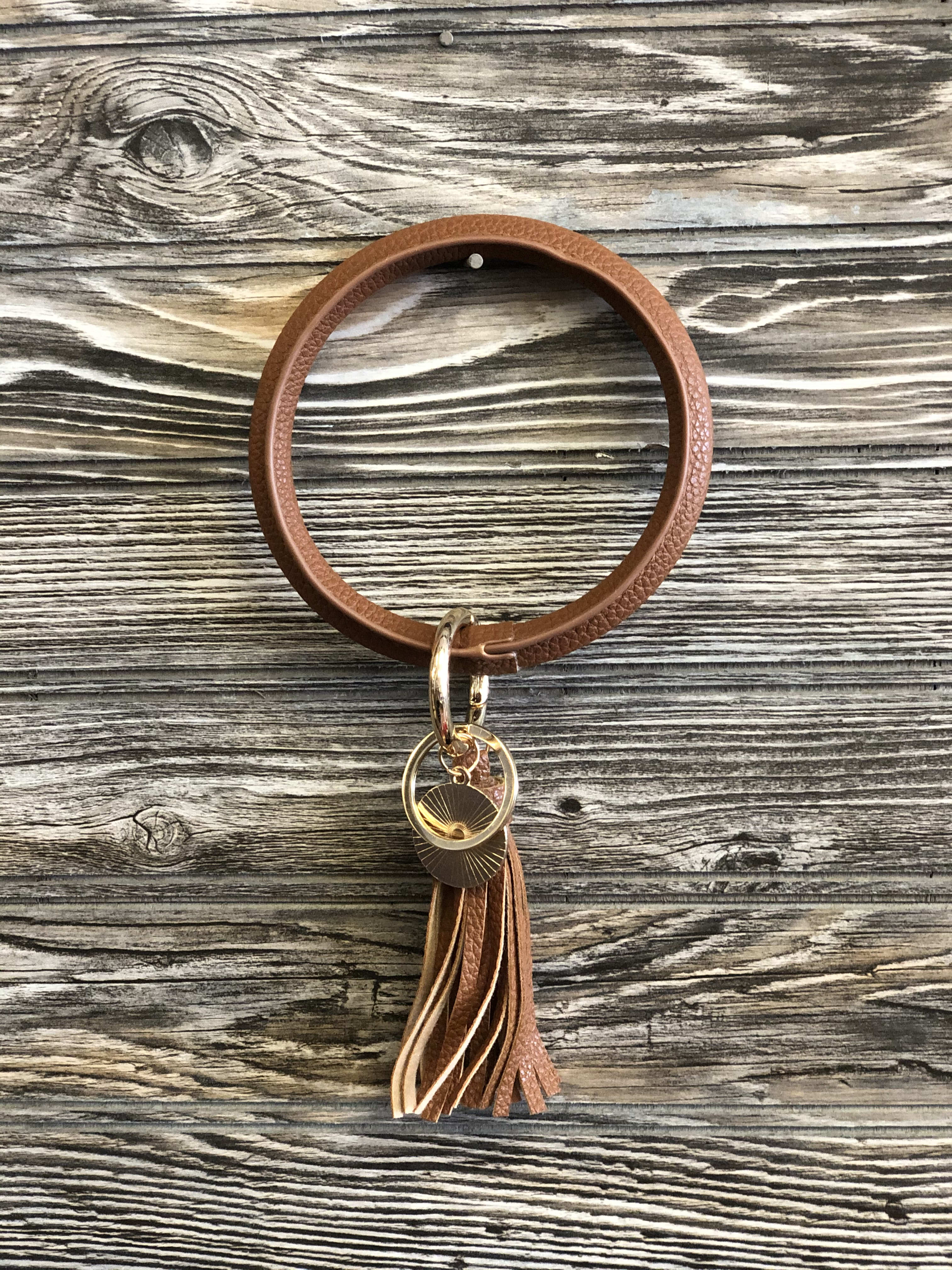 Leather keyring bracelet cheap