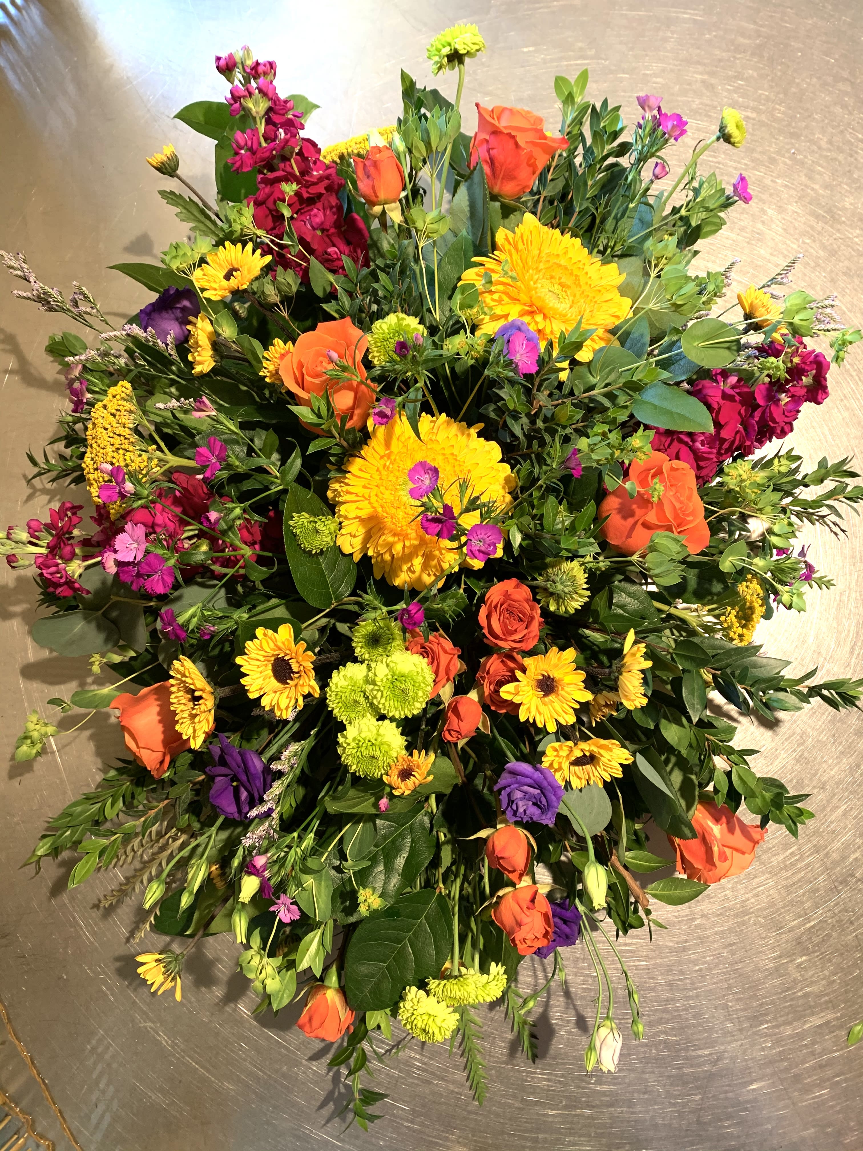 Elena spray  - A colorful vibrant display of seasonal blooms 