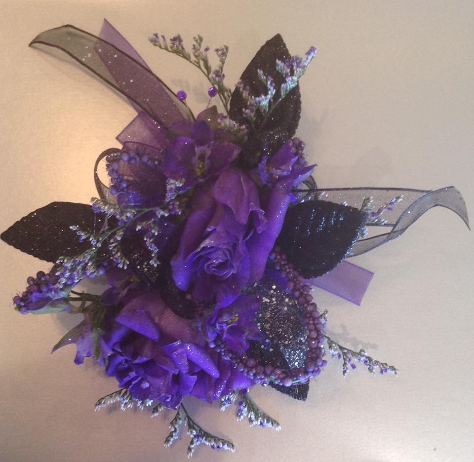 Purple flower corsage deals