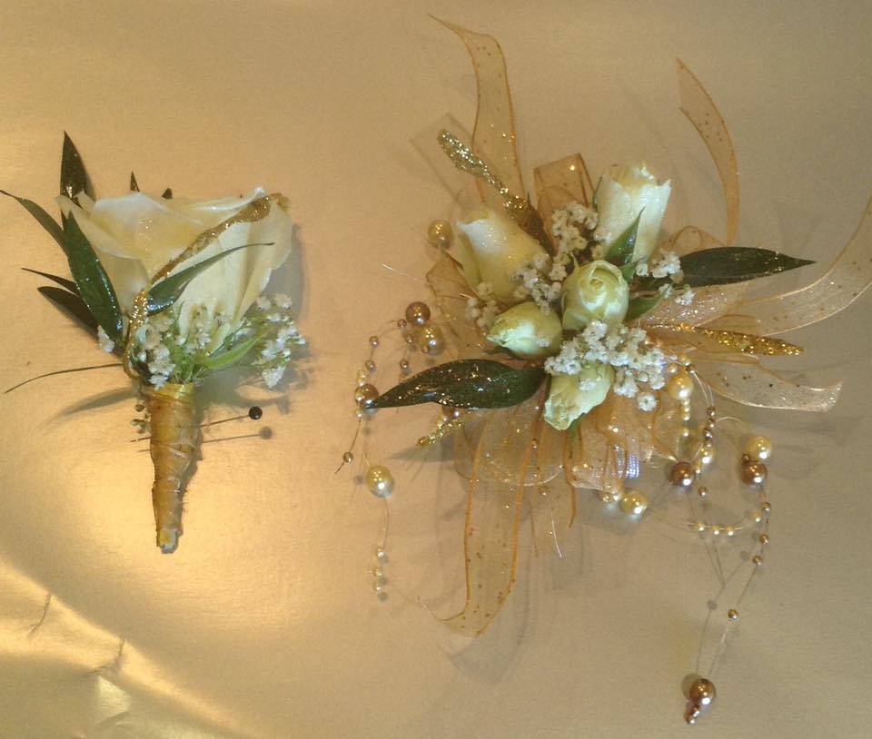 Gold clearance wrist corsage