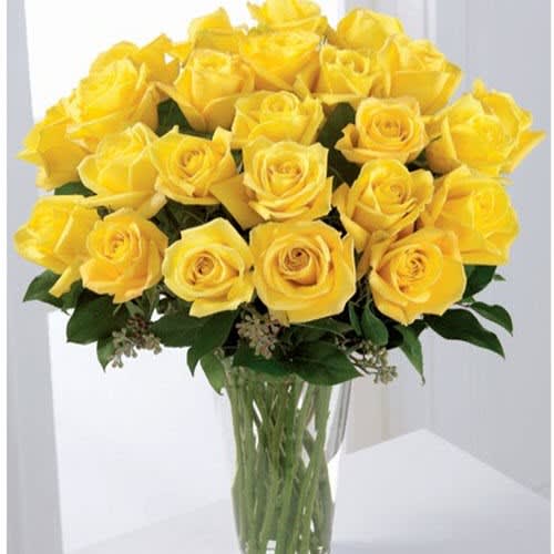 Two Dozen English Yellow Roses In Fort Lauderdale Fl La Fleur Florals And Events