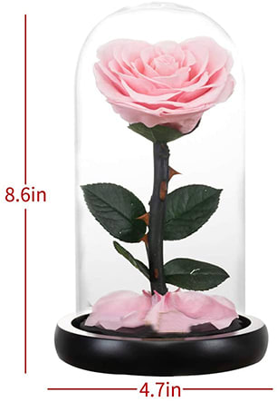 Preserved Pink Heart Shaped Real Rose  - Preserved Pink Rose-Infinity Rose in Glass Dome-Made from Real Fresh Beauty Rose - ♥【Flower Care】 Keep it away from direct sunlight, heat, humidity, and harsh environment. Glass dome should be sealed at all times for protection. Please unbox with caution, item contains glass and is very fragile. ***** Preserved Rose is the best choice for Birthday, Anniversary Gift, Christmas Gift, Wedding, Valentine's Day Gift, Mother's Day Gif, Actually for any occasion a Great Gift to give.....