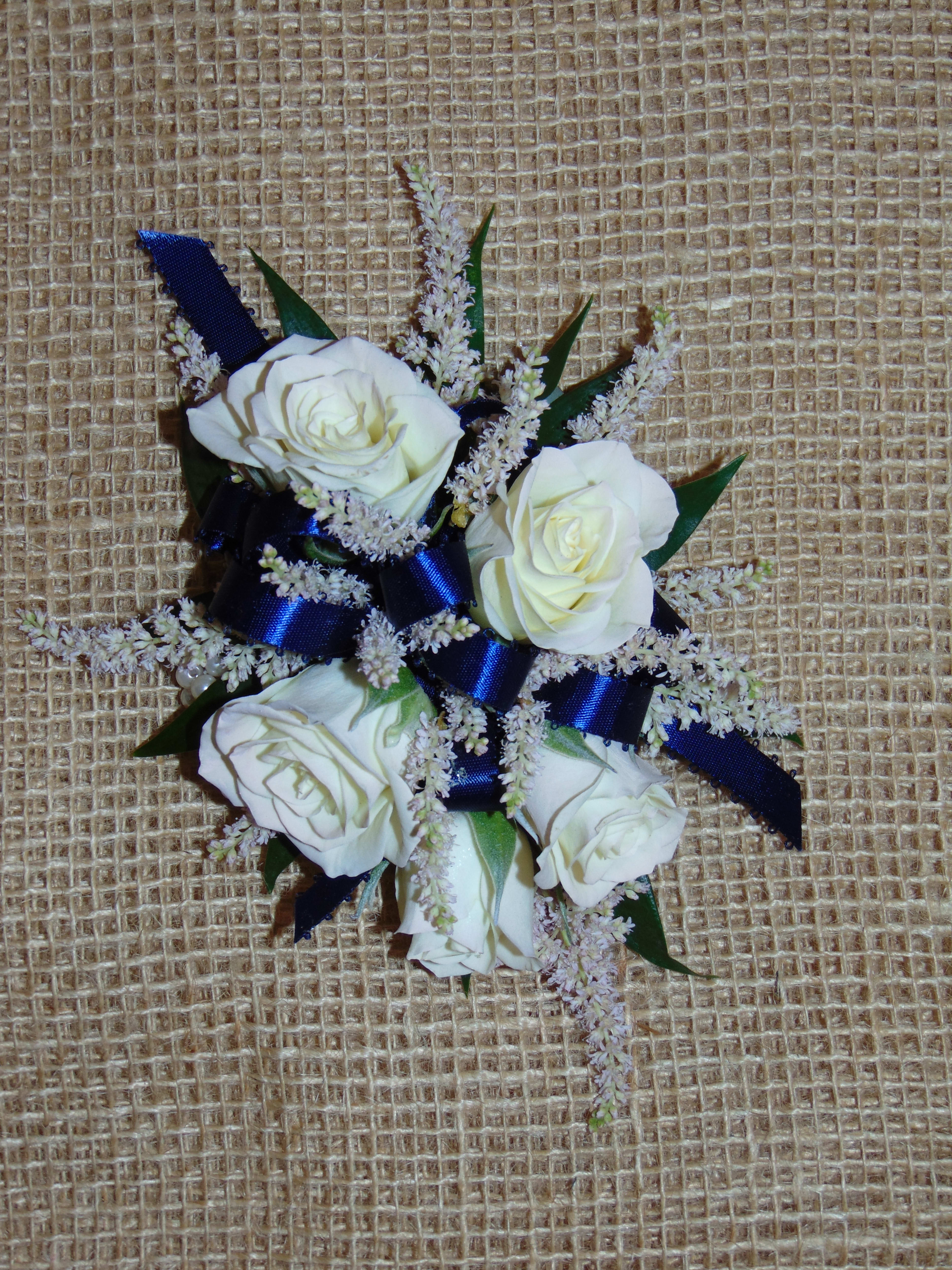 white rose wrist corsage prom