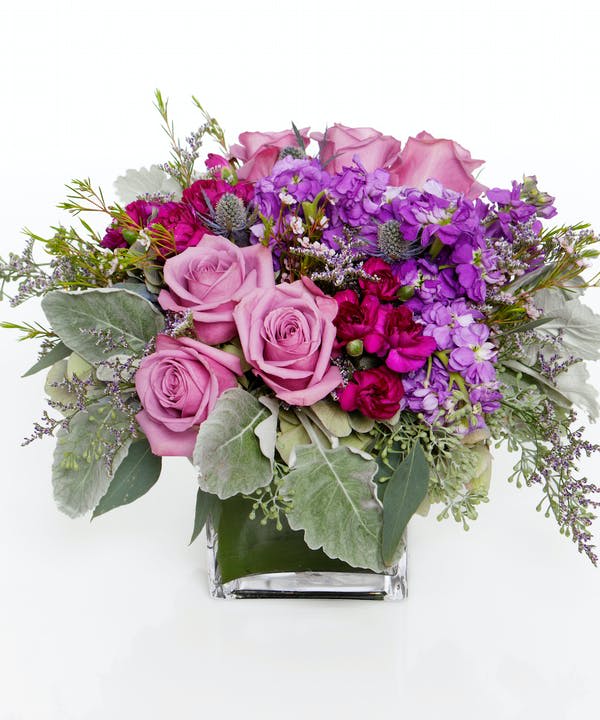 Sweet as Sugar - This bouquet id full of beautiful flowers that are perfectly hand-arranged for maximum impact. Lovely lavender hydrangea, roses, alstromerias, stock and more arrive fresh and beautiful.