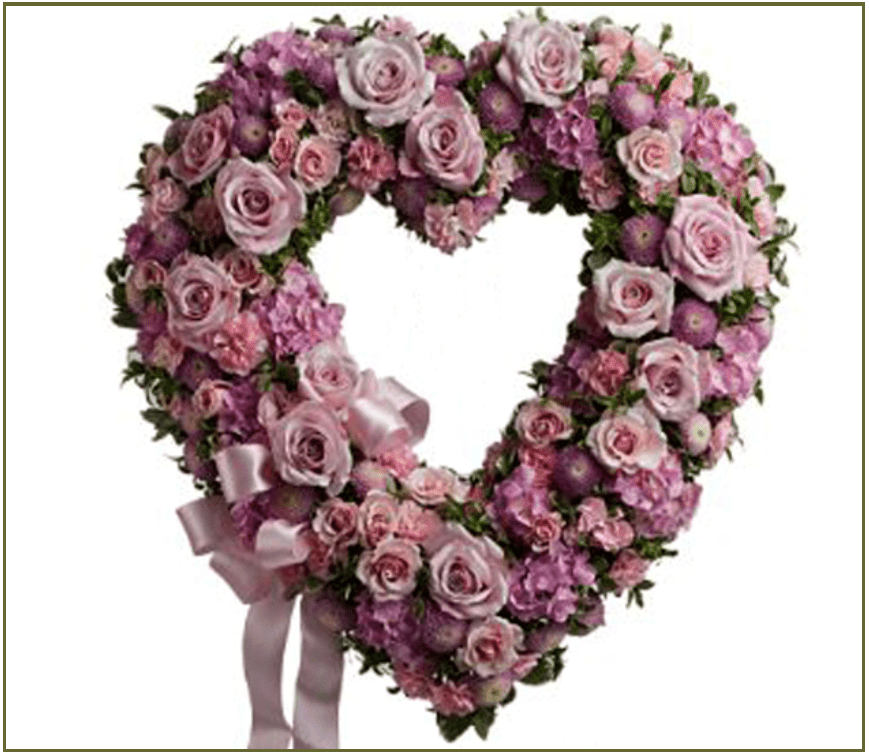 Rose Garden Heart - Roses, Hydrangea, Carnations, and Chrysanthemums