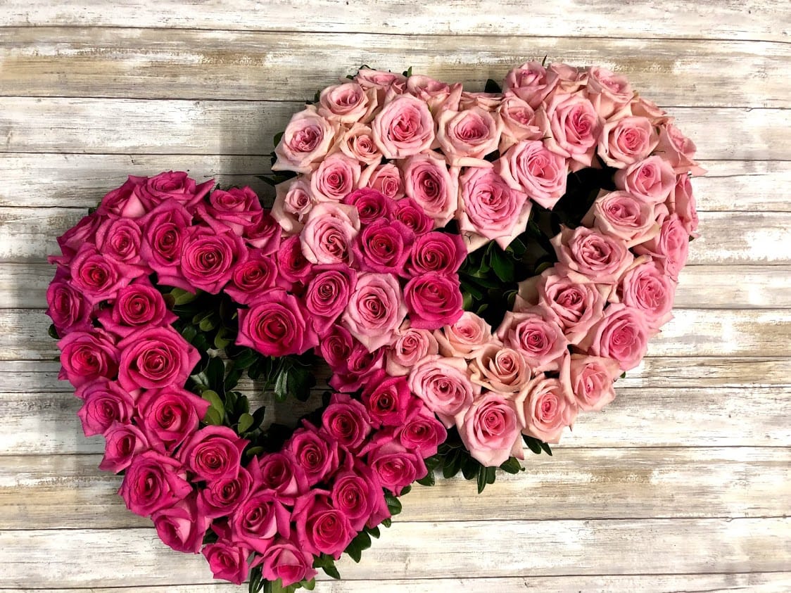 Double Heart Rose Tribute By Purple Iris Flower Shop Hearts & roses clothing proudly carries a wide variety of beautifully made contemporary and vintage style clothing. double heart rose tribute by purple iris flower shop