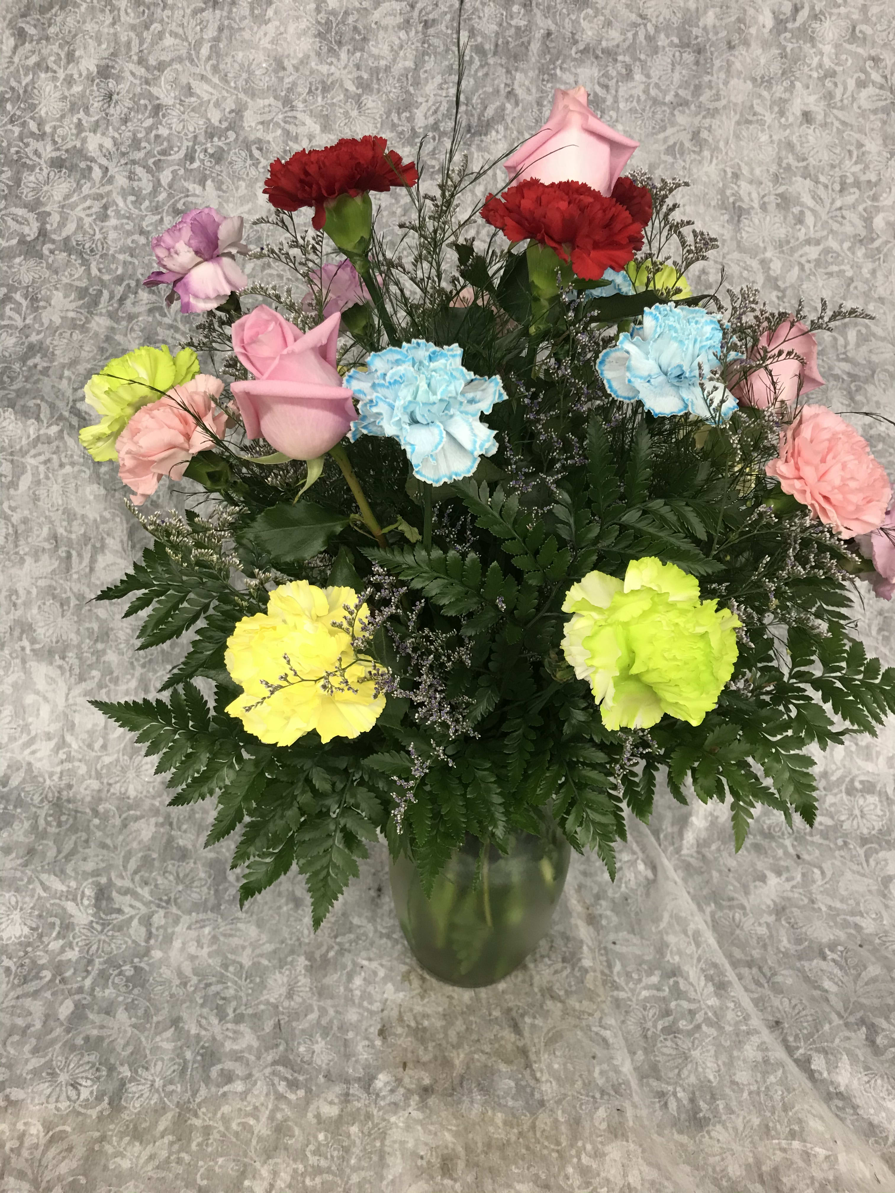 1 Dozen Mixed Carnations in Rayland, OH Bodnar & Son Florist