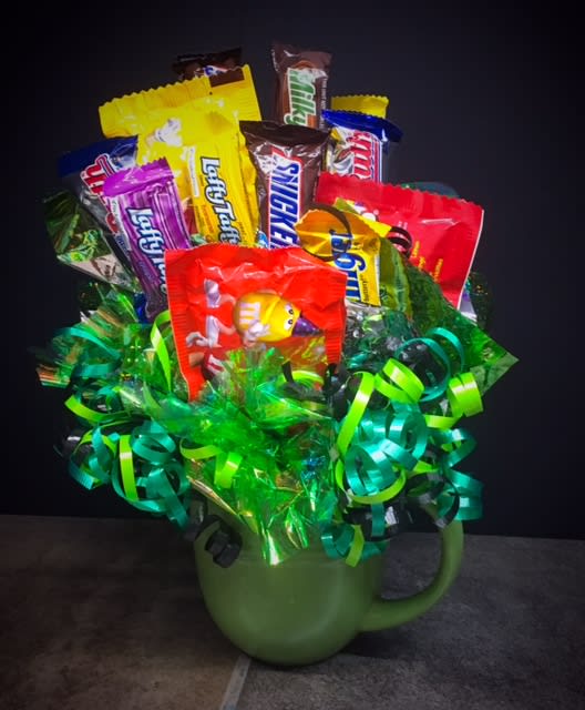 Candy Bouquet In A Coffee Mug In Fayette Mo Paisley Bowtique Floral Design