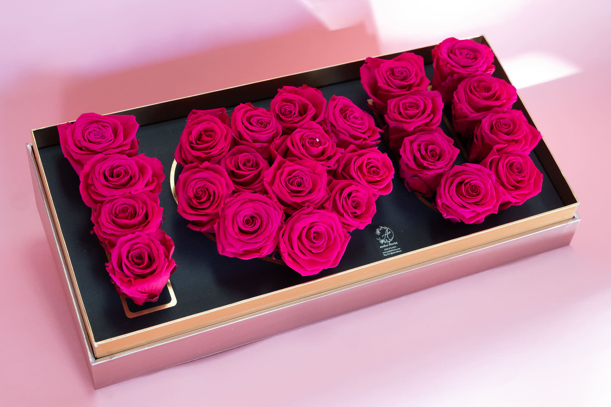 12 Roses (6 ,,I Love You + 6 Happy Birthday) by VIP Floral Designs