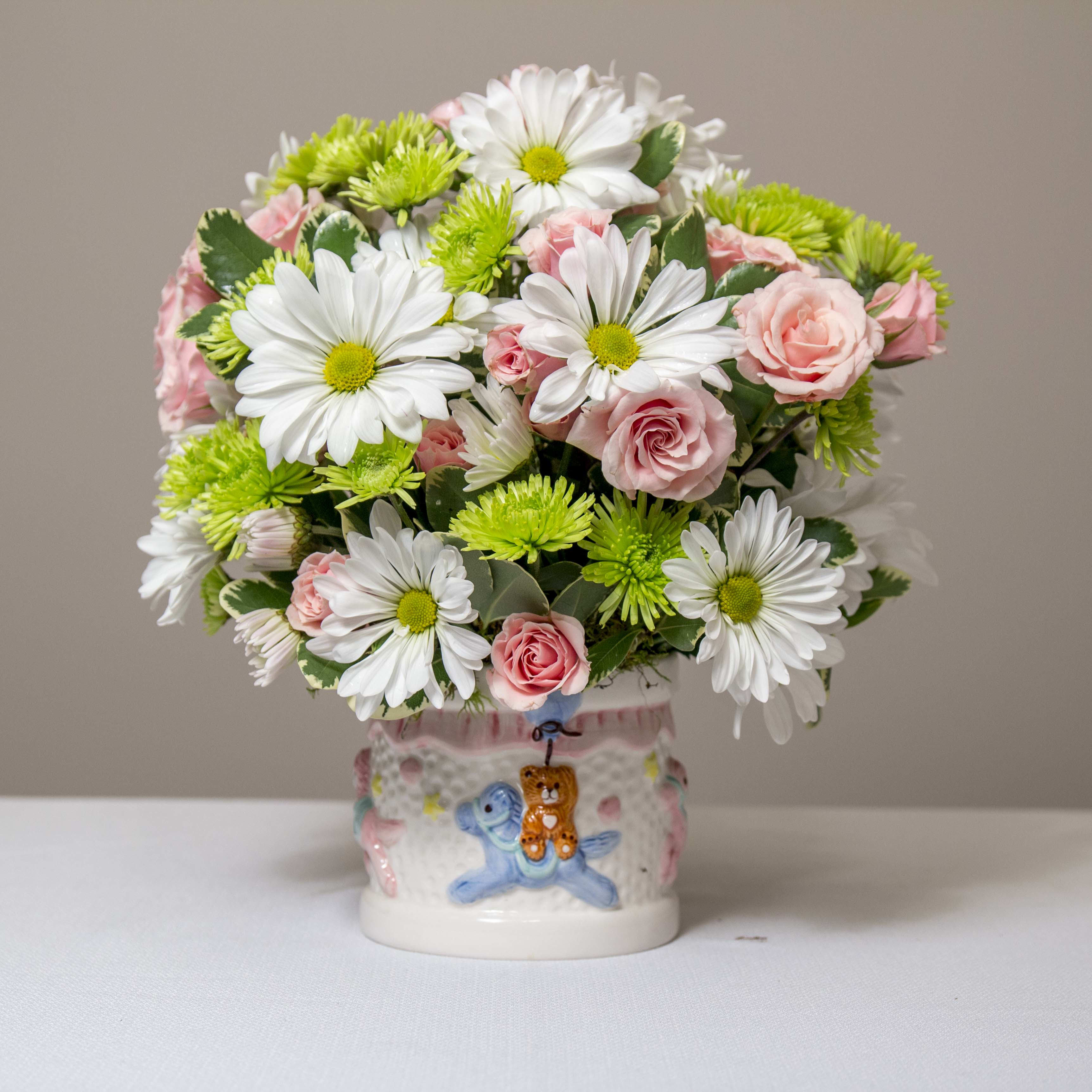 New Baby Girl Vase in Athens, TN Athens Flower Shop