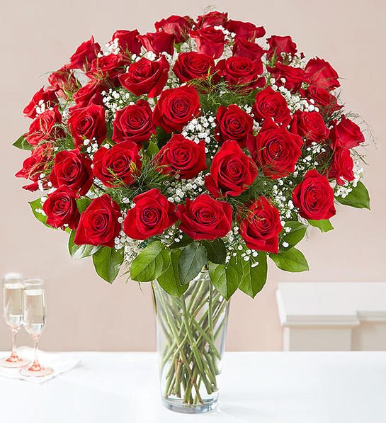 Ultimate Elegance 48 Long Stem Red Roses By Brigitte S Flowers Galore