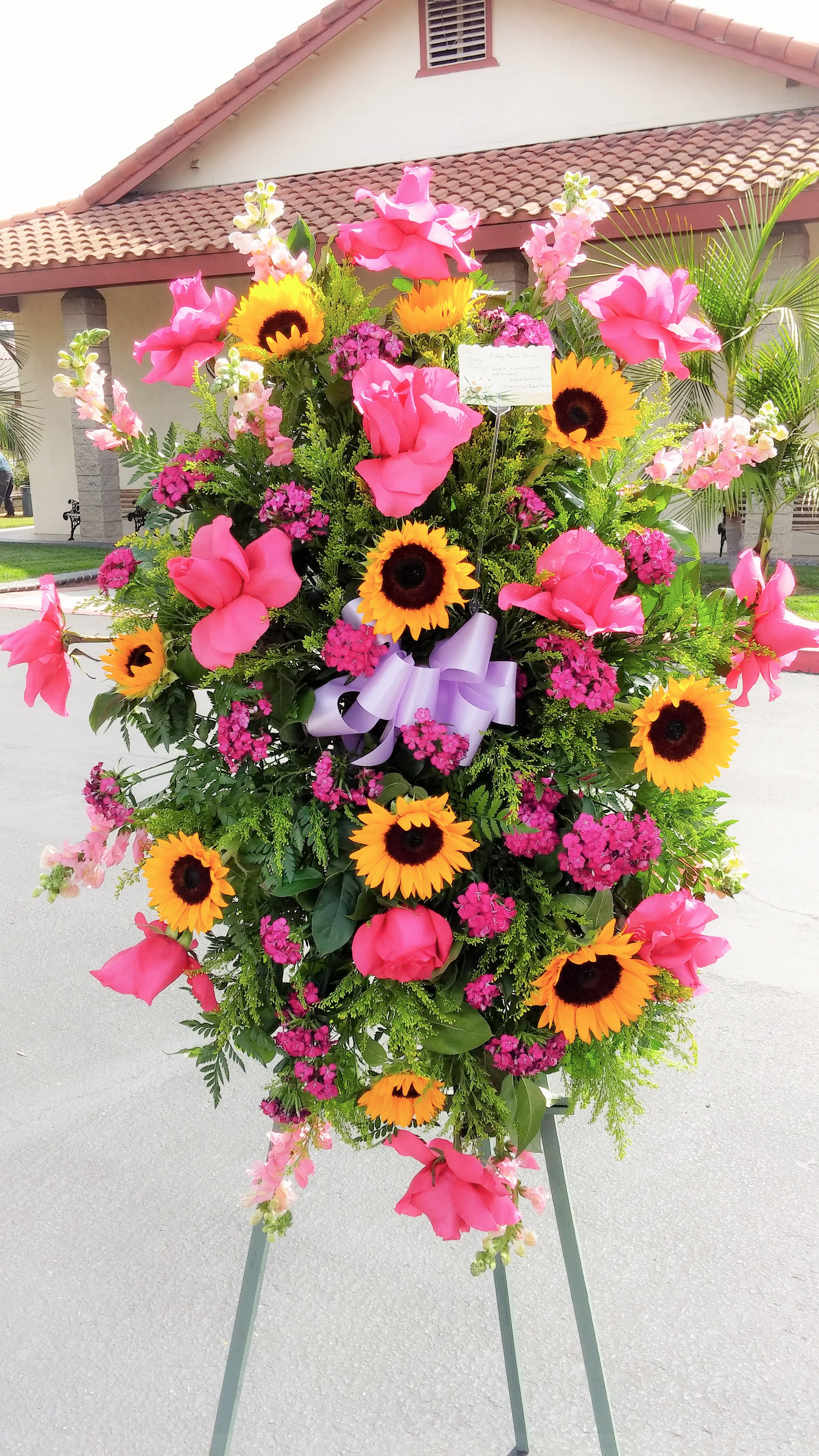 Sunflower Sympathy Spray In San Gabriel Ca Creative Floral Designs