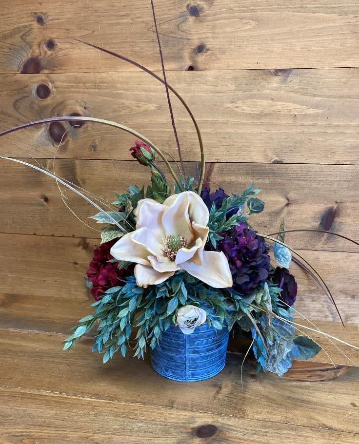 Silk Tin Arrangement In Beaver Falls Pa The Mayflower Florist