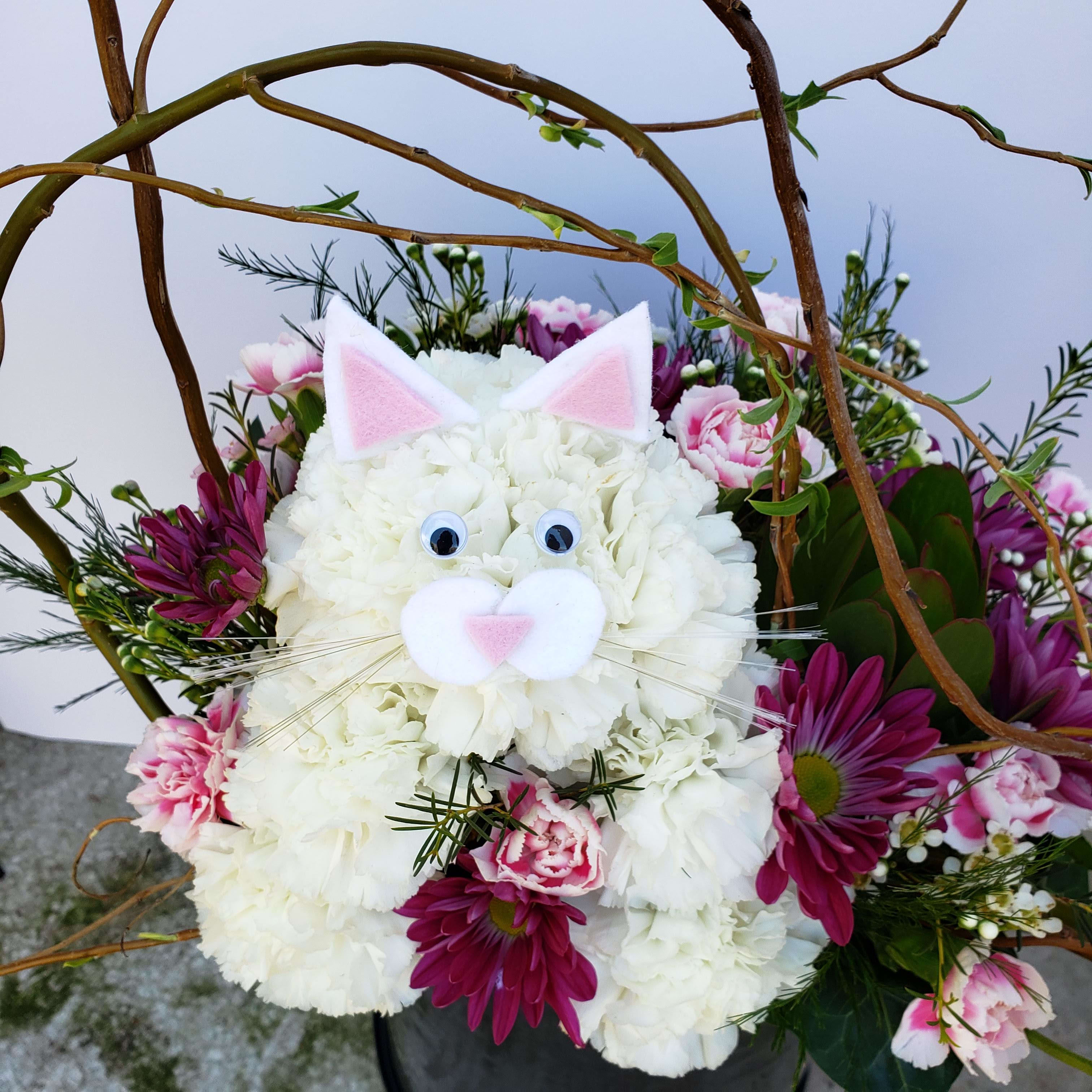 Purrfect Kitty Cat Flower Arrangement By Specialty Floral Design