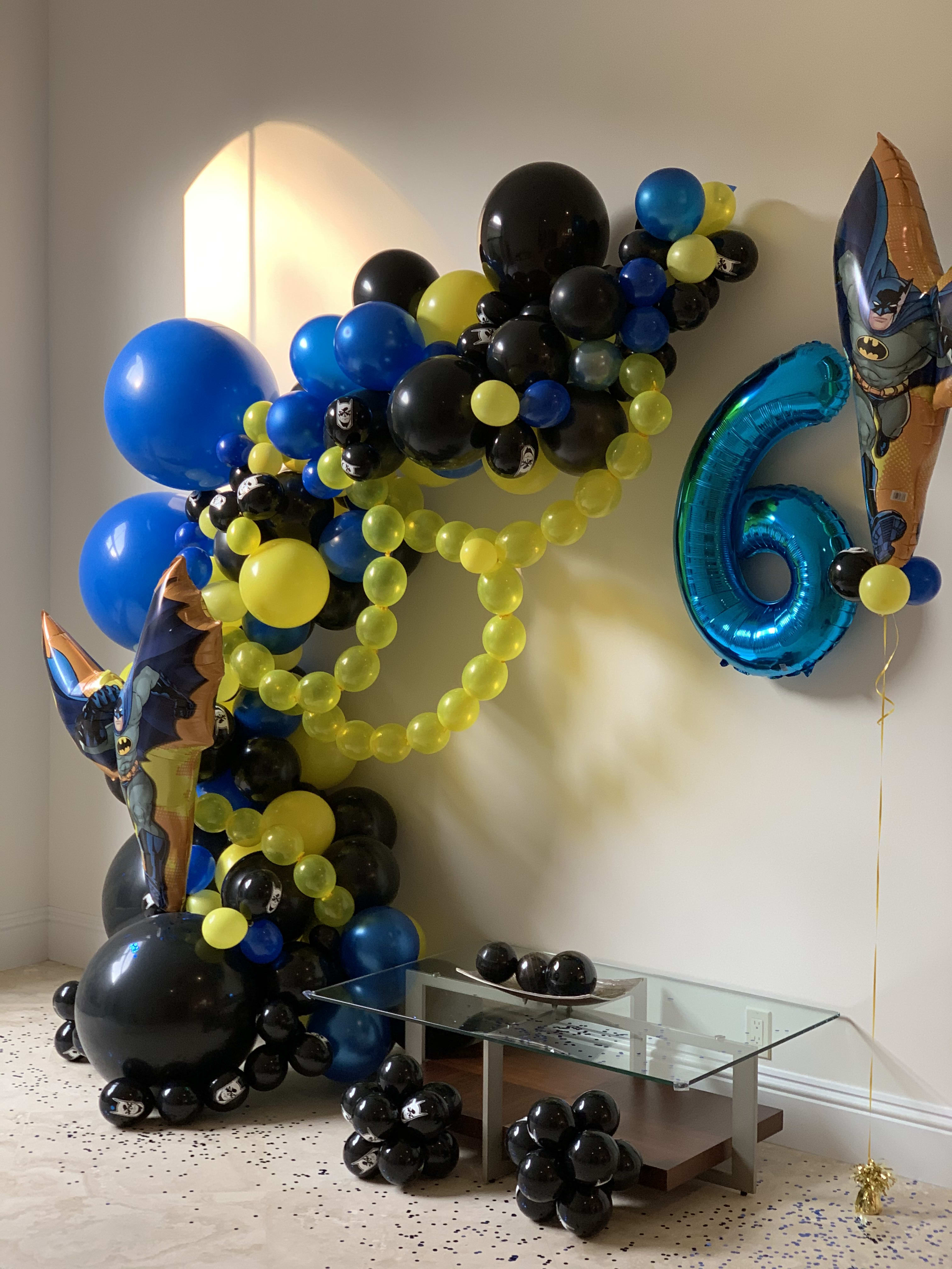 Batman balloon garland in Hollywood, FL | Event Designing by Ella