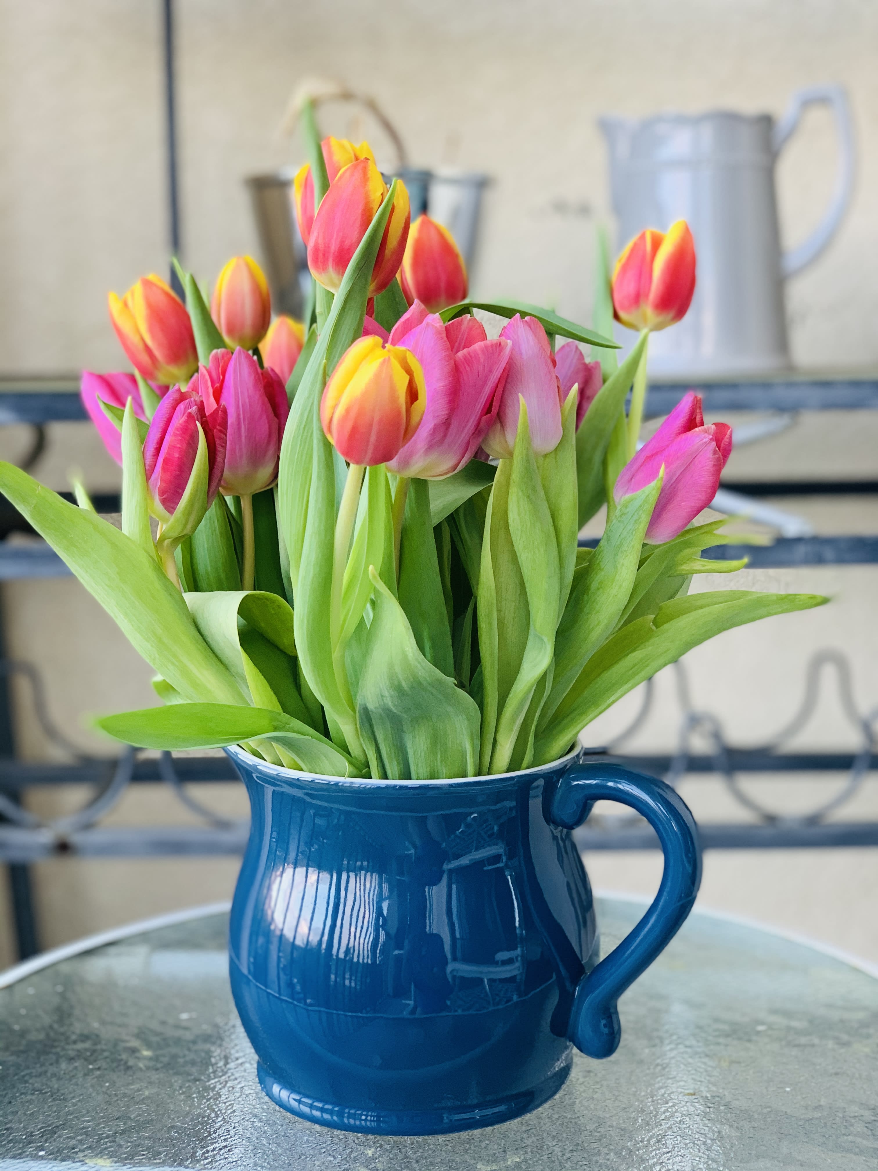 Bright Day - Mixed color tulip arrangement