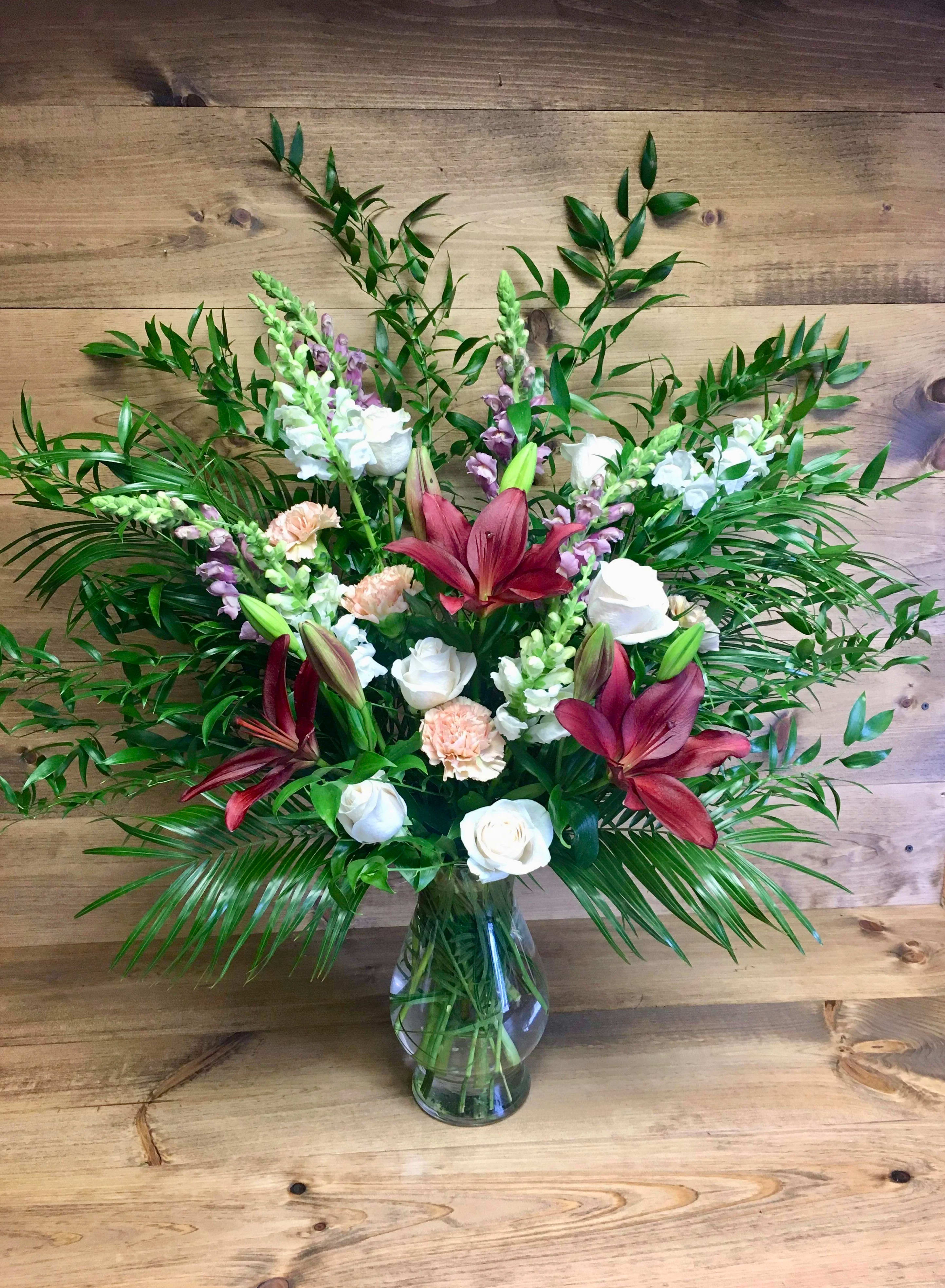Sympathy Arrangement in a Vase in Beaver Falls, PA The Mayflower Florist
