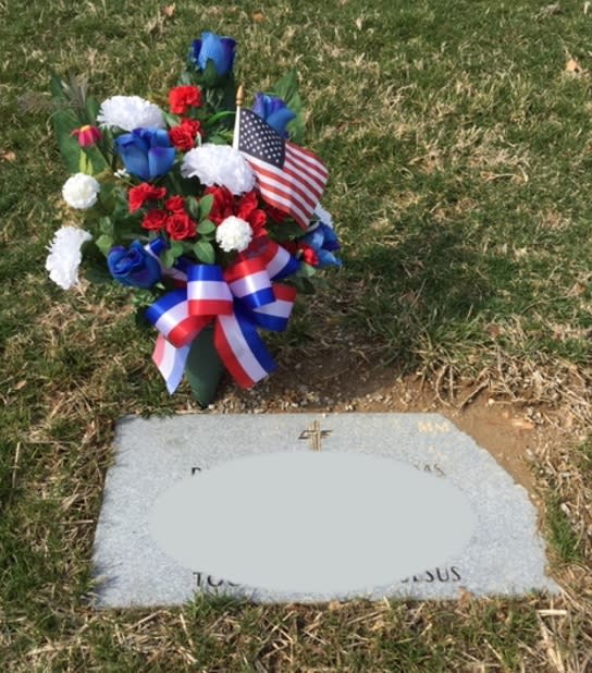Artificial Grave Patriotic Floral Arrangement In St Louis Mo Irene S Floral Design