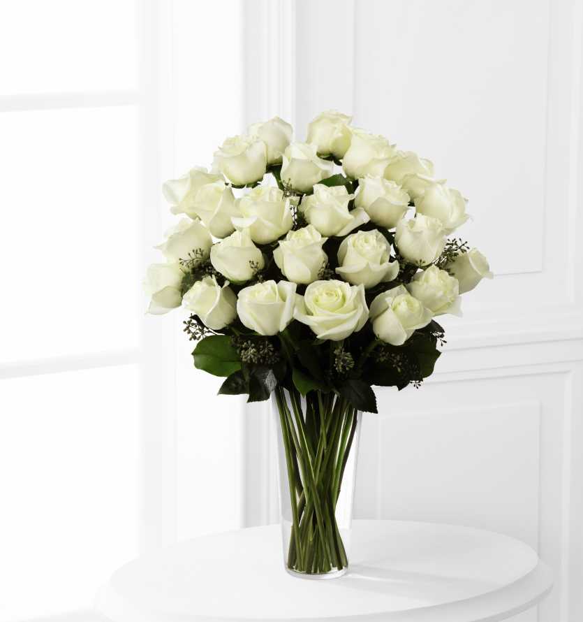 24 White Roses In Miami Fl Dollys Florist