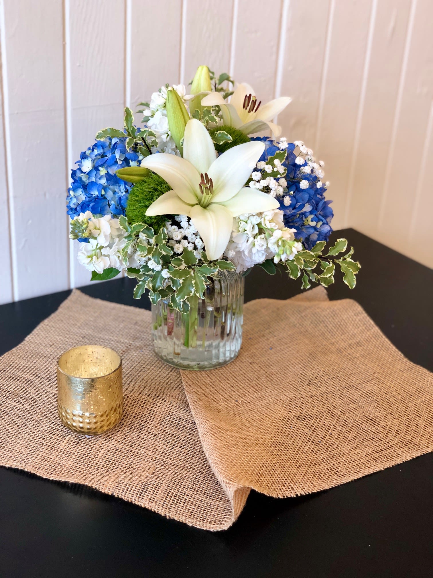 Blue Jam Jar by Flowers by Coley