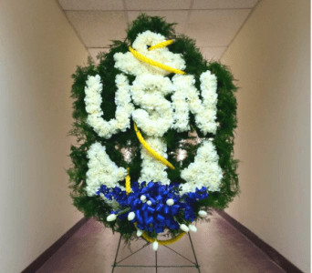  U.S. NAVY ANCHOR STANDING SPRAY  - U.S. NAVY ANCHOR STANDING SPRAY BY TWIN TOWERS FLORIST      As Shown : TT-USNANCHOR  Available for local delivery only