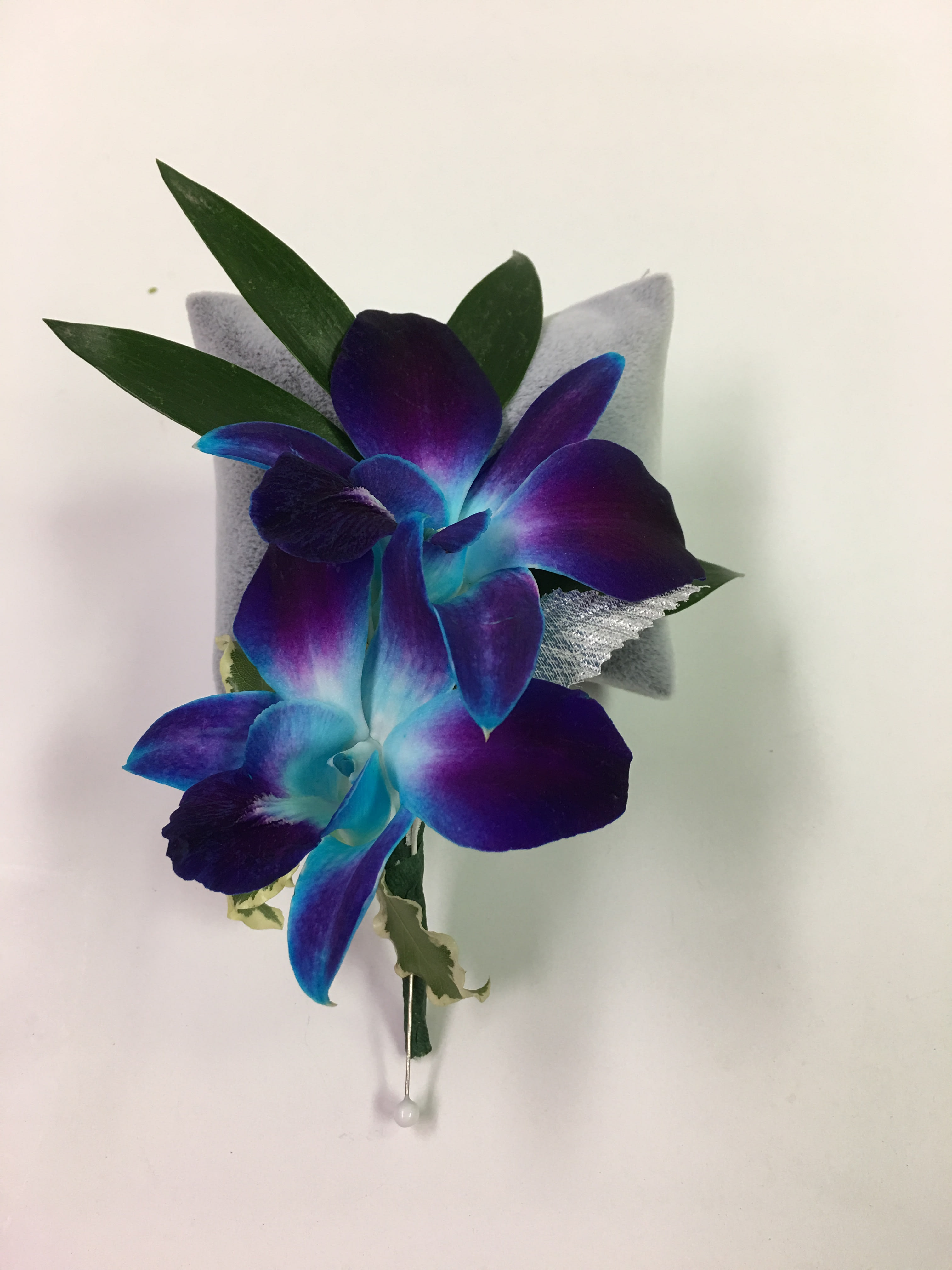 B16 Amy Blue Orchid Boutonniere In Bensalem Pa Flower Girl Florist