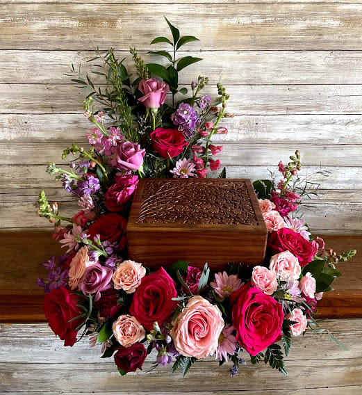 Lavender Tribute Urn Arrangement in Point Pleasant, NJ Purple Iris