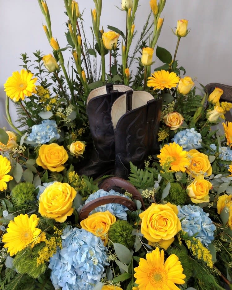 Cowboy boots with floral design deals