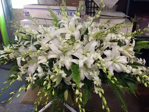 White Casket Spray White Casket Spray - All white flowers are a classic