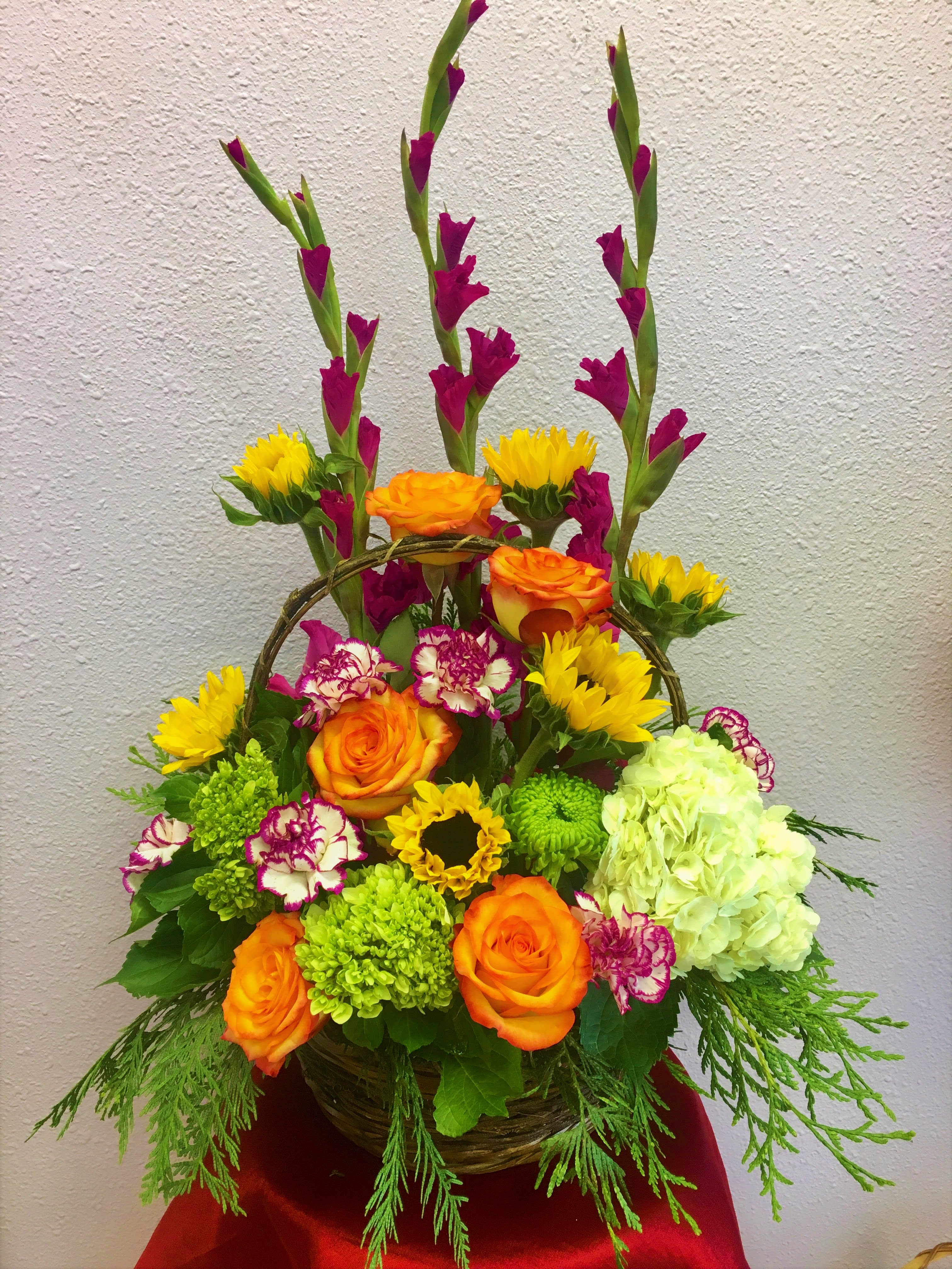 Summer by Forever Flowers - Roses, Carnations, Glads, Sunflowers, etc.. Perfect for any occasion.