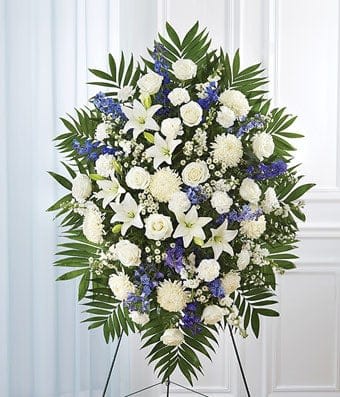 BLUE & WHITE SYMPATHY  BLUE & WHITE SYMPATHY  - BLUE & WHITE SYMPATHY STANDING SPRAY