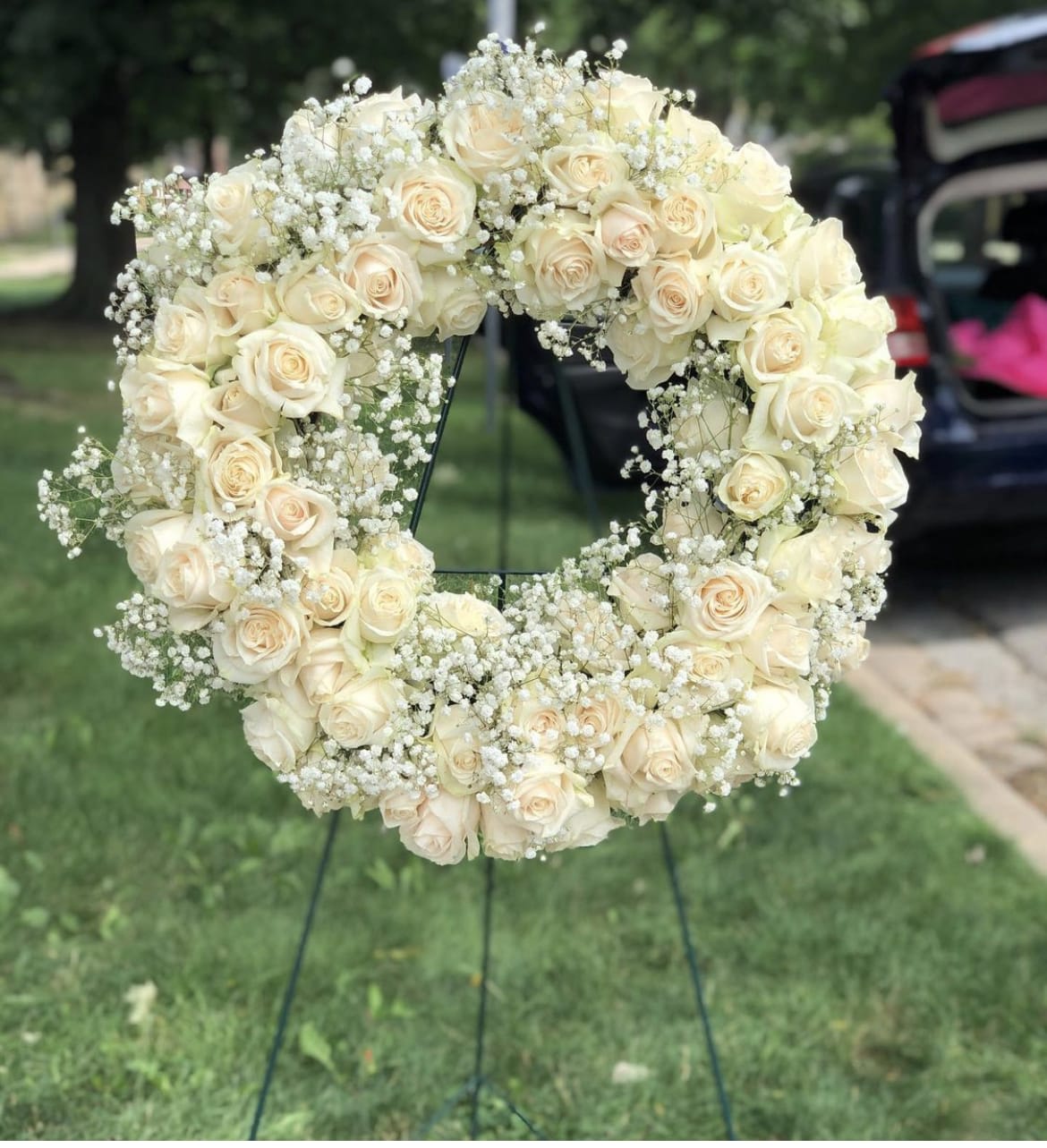 All Roses Round Wreath  - Twenty inch wreath filled with all roses 